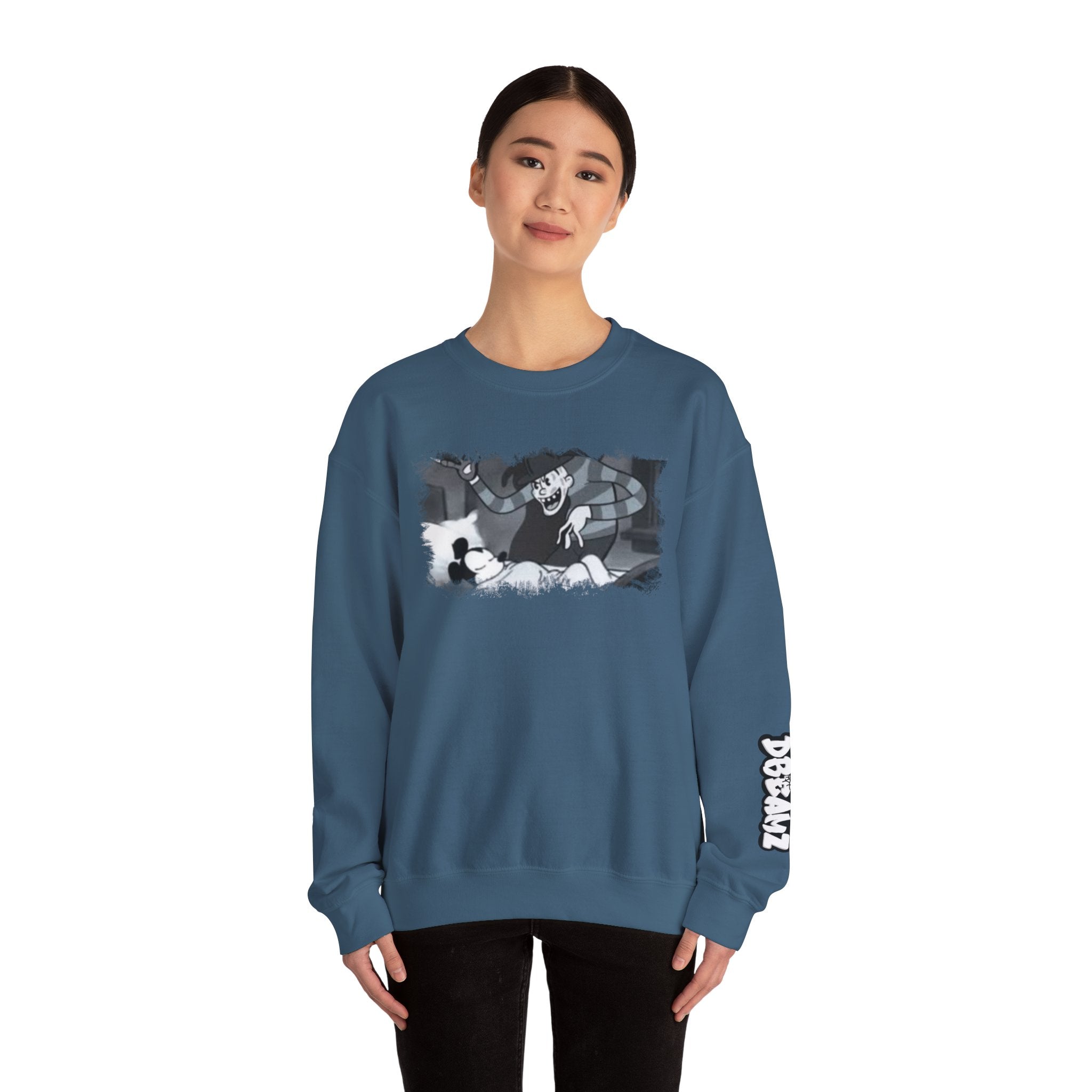 Vintage Cartoon-Inspired Unisex Crewneck Sweatshirt, Cozy Gift for Friends, Relaxed Style, Perfect for Casual Outings, Cartoon Lover Apparel