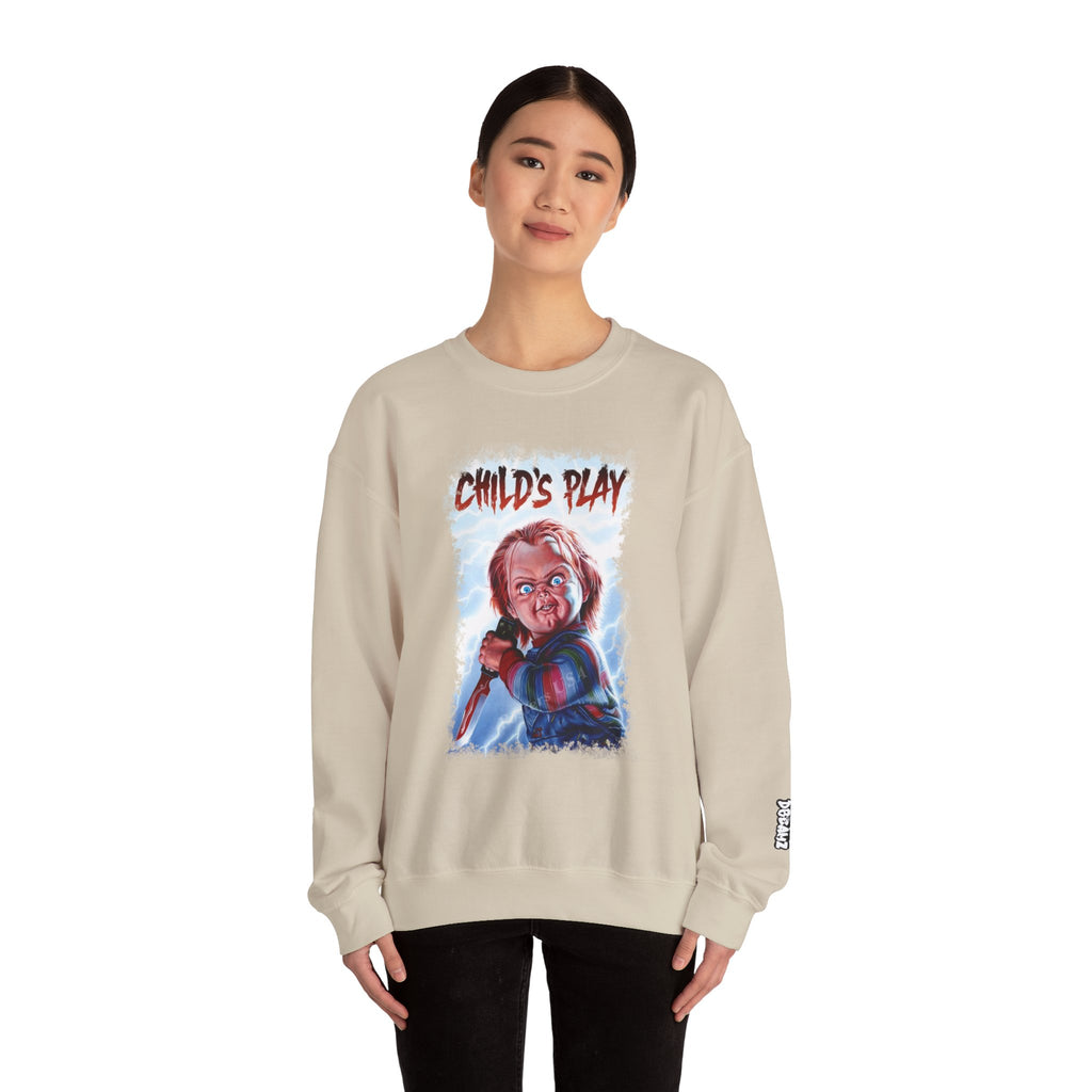 Child’s Play Horror Sweatshirt, Unisex Crewneck, Chucky Movie Merchandise, Halloween Gift, Cozy Horror Apparel