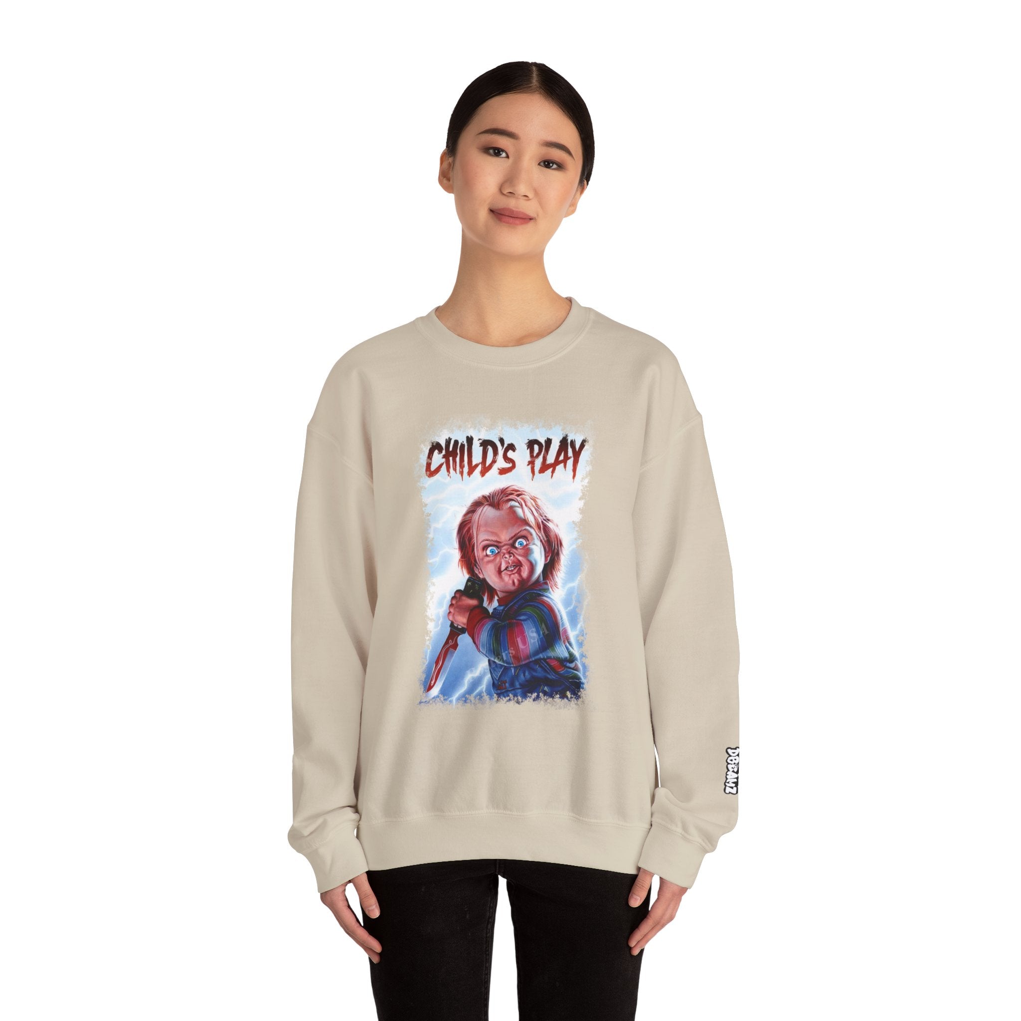 Child’s Play Horror Sweatshirt, Unisex Crewneck, Chucky Movie Merchandise, Halloween Gift, Cozy Horror Apparel