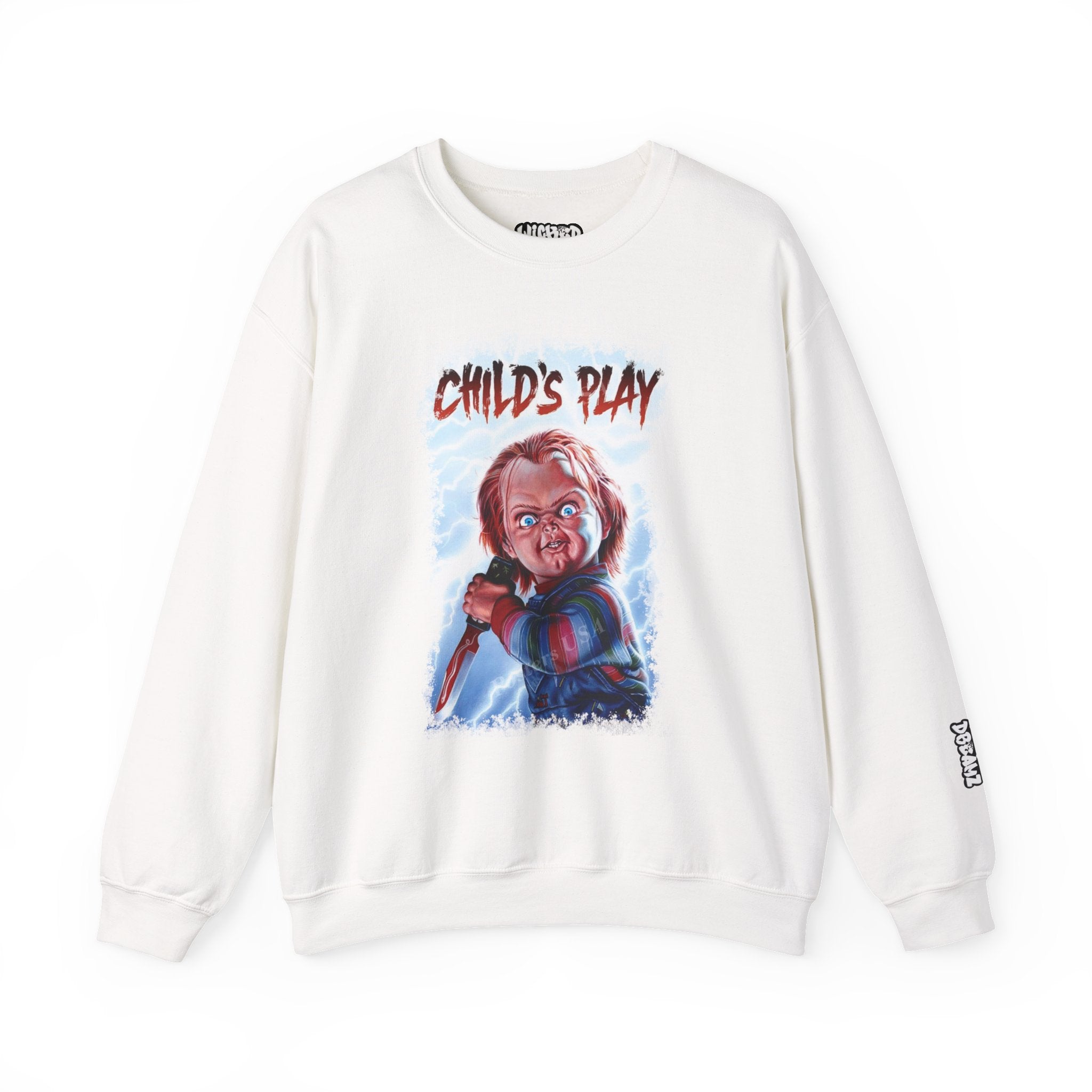 Child’s Play Horror Sweatshirt, Unisex Crewneck, Chucky Movie Merchandise, Halloween Gift, Cozy Horror Apparel