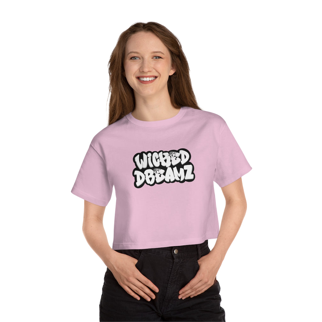 Wicked Dreamz Women's Champion Cropped Graphic T-Shirt - Trendy Casual Wear, Summer Style, Streetwear Fashion, Gift for Her, Everyday Comfort