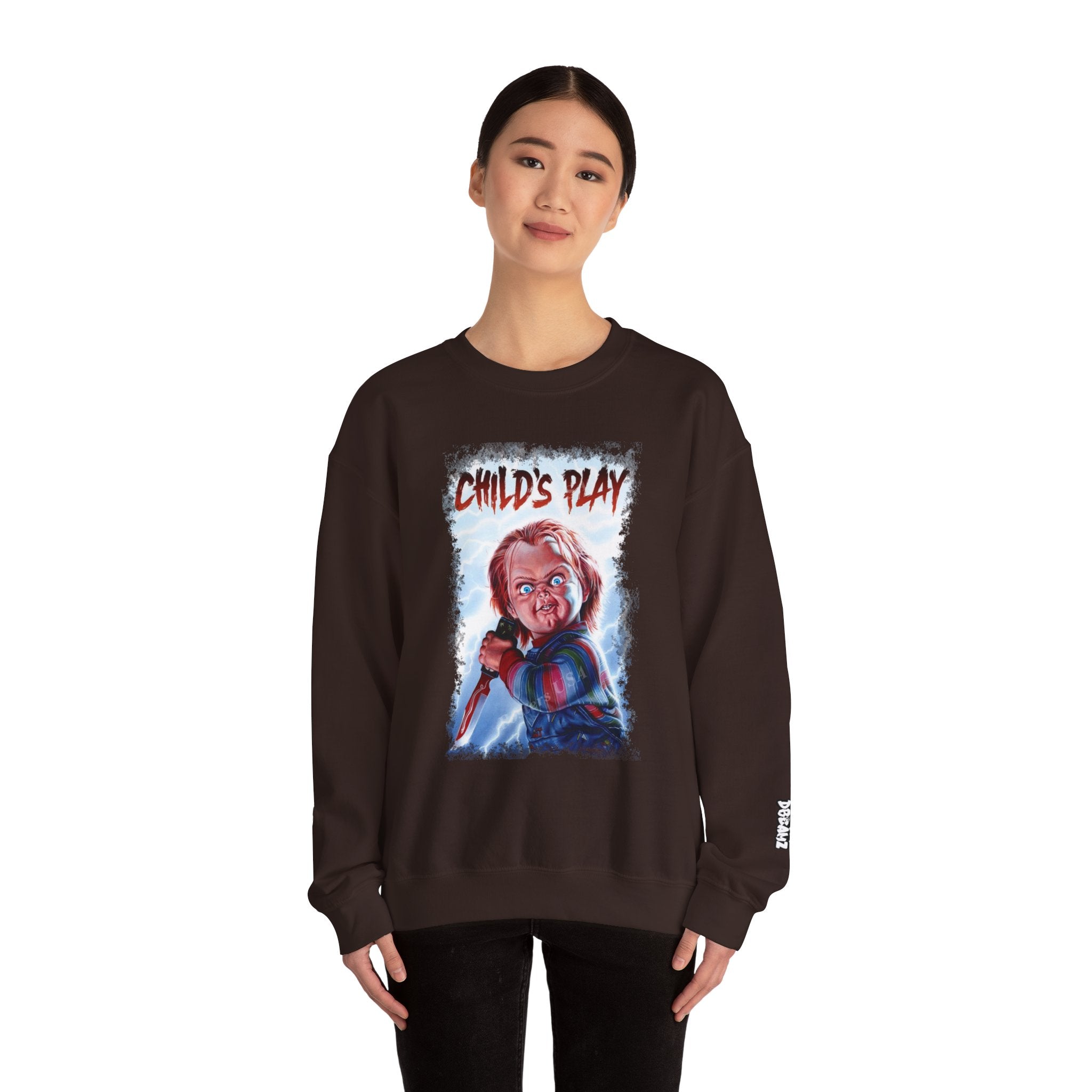 Child’s Play Horror Sweatshirt, Unisex Crewneck, Chucky Movie Merchandise, Halloween Gift, Cozy Horror Apparel