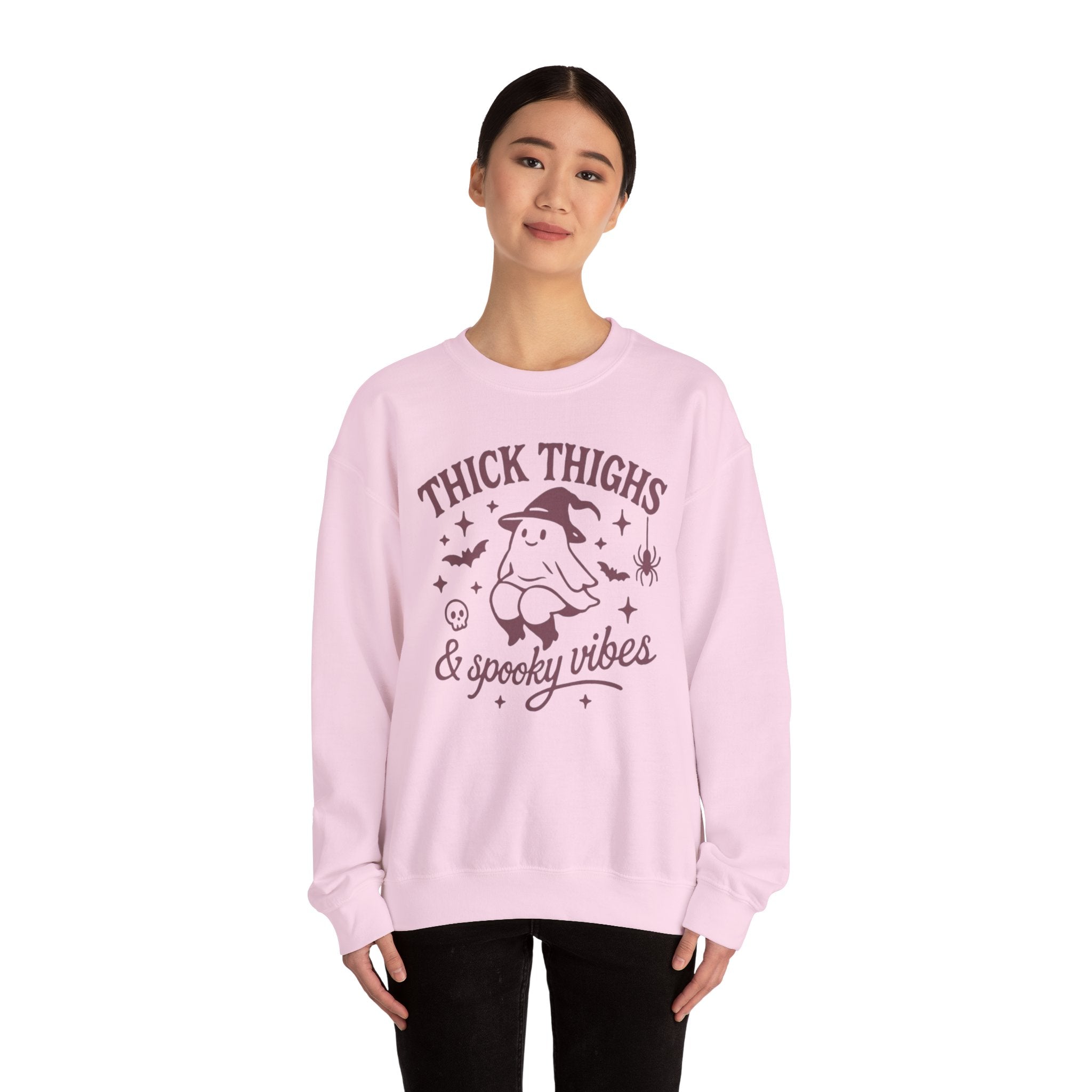 Spooky Vibes Crewneck Sweatshirt, Halloween Sweatshirt, Fall Fashion, Cozy Sweater, Gift for Her, Funny Sweatshirt