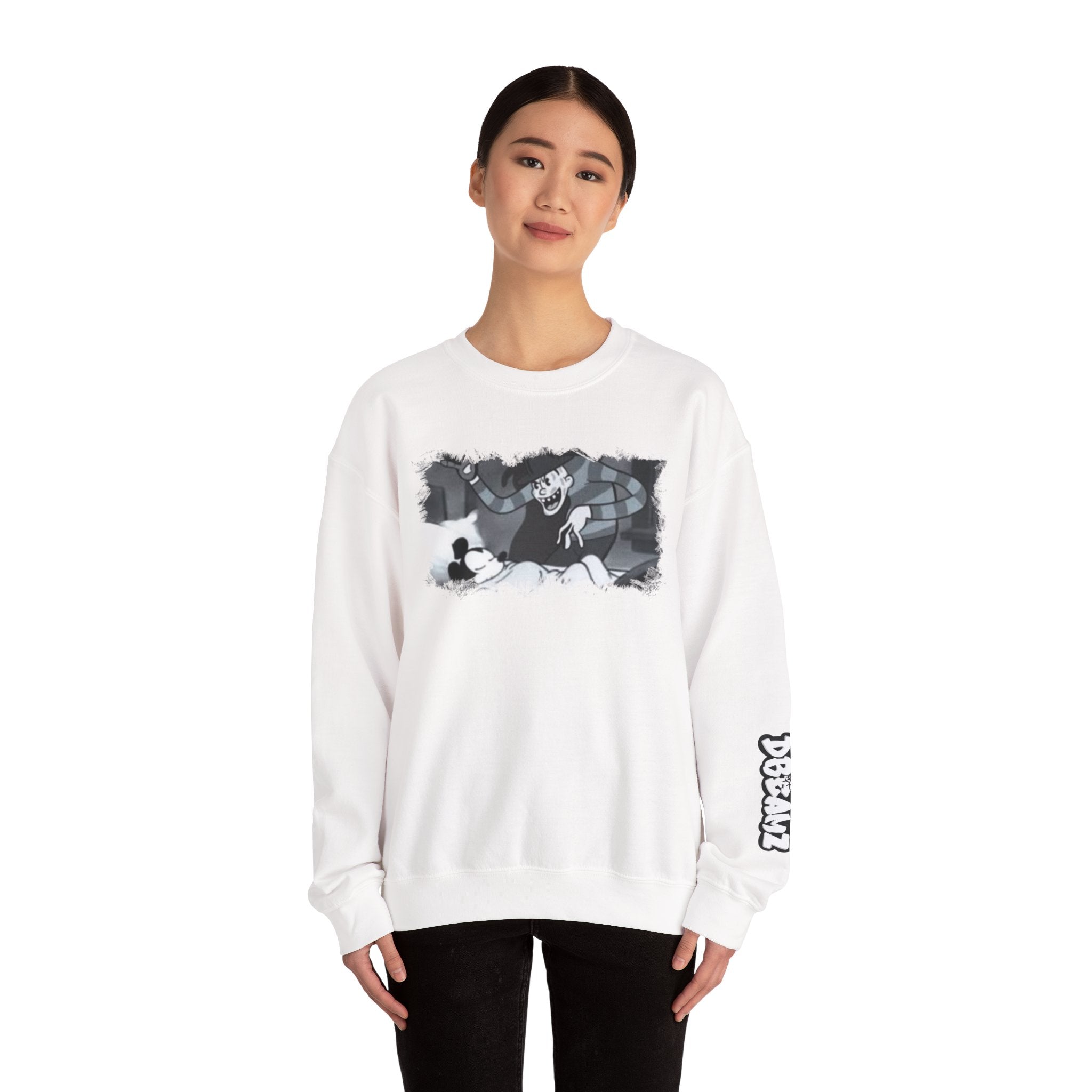 Vintage Cartoon-Inspired Unisex Crewneck Sweatshirt, Cozy Gift for Friends, Relaxed Style, Perfect for Casual Outings, Cartoon Lover Apparel