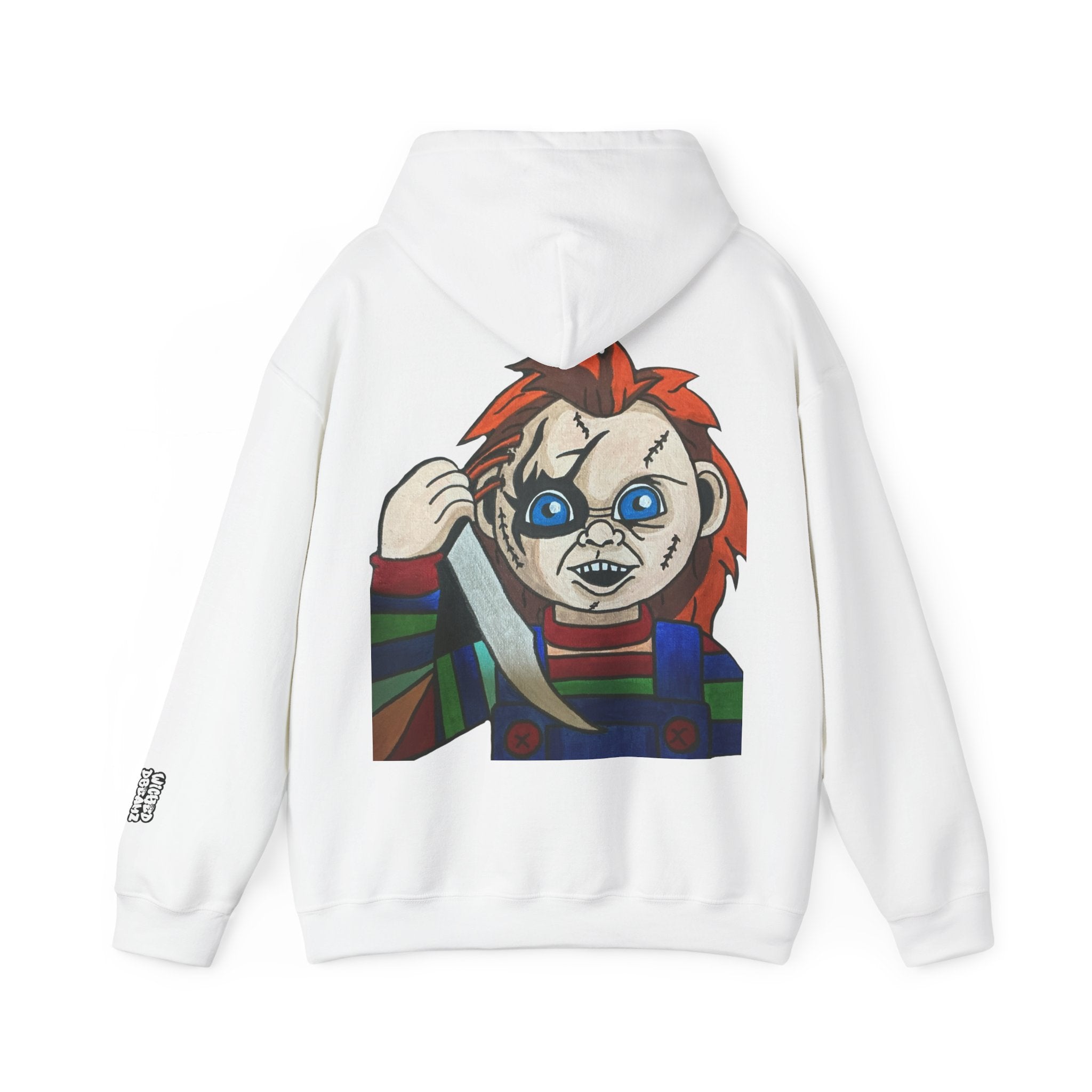 Chucky Graphic Hoodie, Unisex Sweatshirt, Horror Movie Apparel, Gift for Horror Fans, Spooky Season Fashion