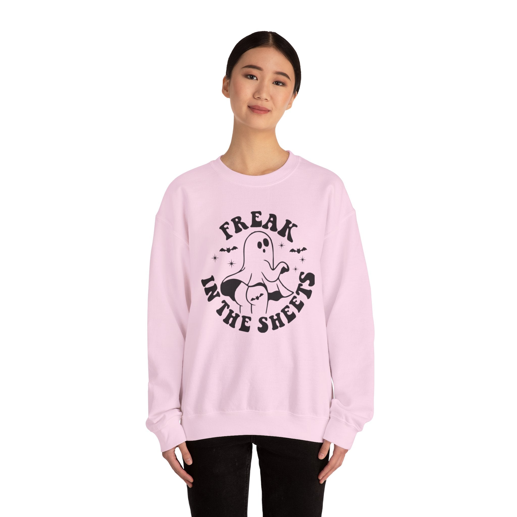 Ghostly Humor Crewneck Sweatshirt: Perfect for Halloween, Cozy Nights, Casual Wear, Ghost Lover Gift, Spooky Season Apparel