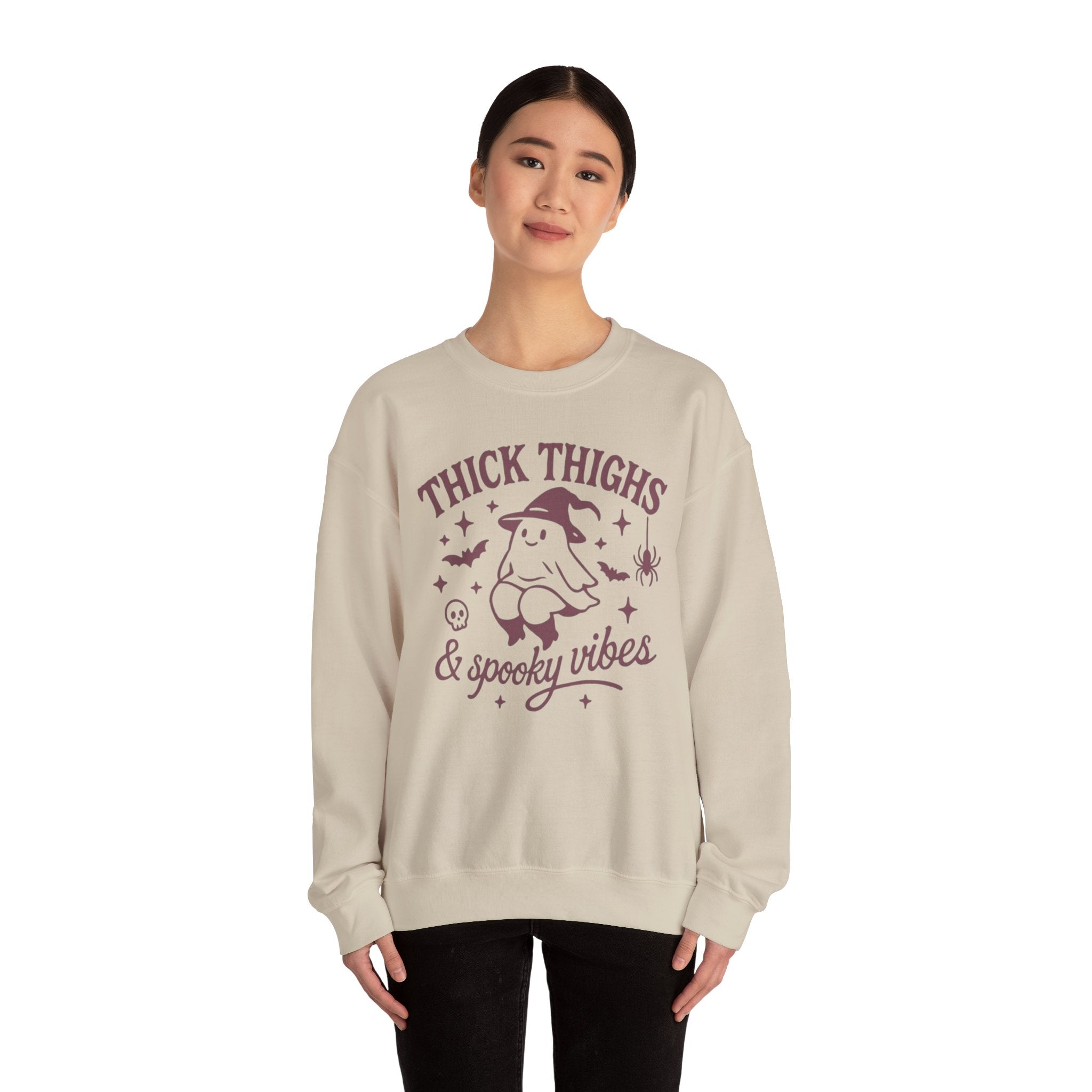 Spooky Vibes Crewneck Sweatshirt, Halloween Sweatshirt, Fall Fashion, Cozy Sweater, Gift for Her, Funny Sweatshirt