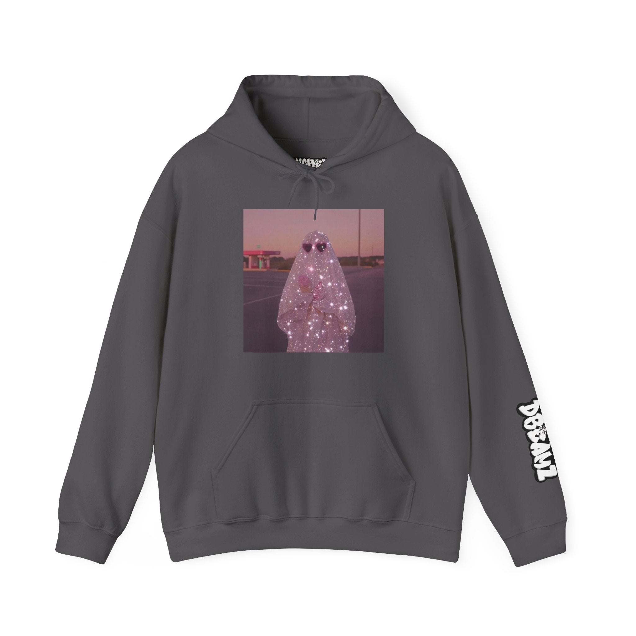 Sparkly Ghost Hoodie, Unisex Hooded Sweatshirt, Cozy Layer for Fall, Halloween Costume, Gifts for Teens, Streetwear Style