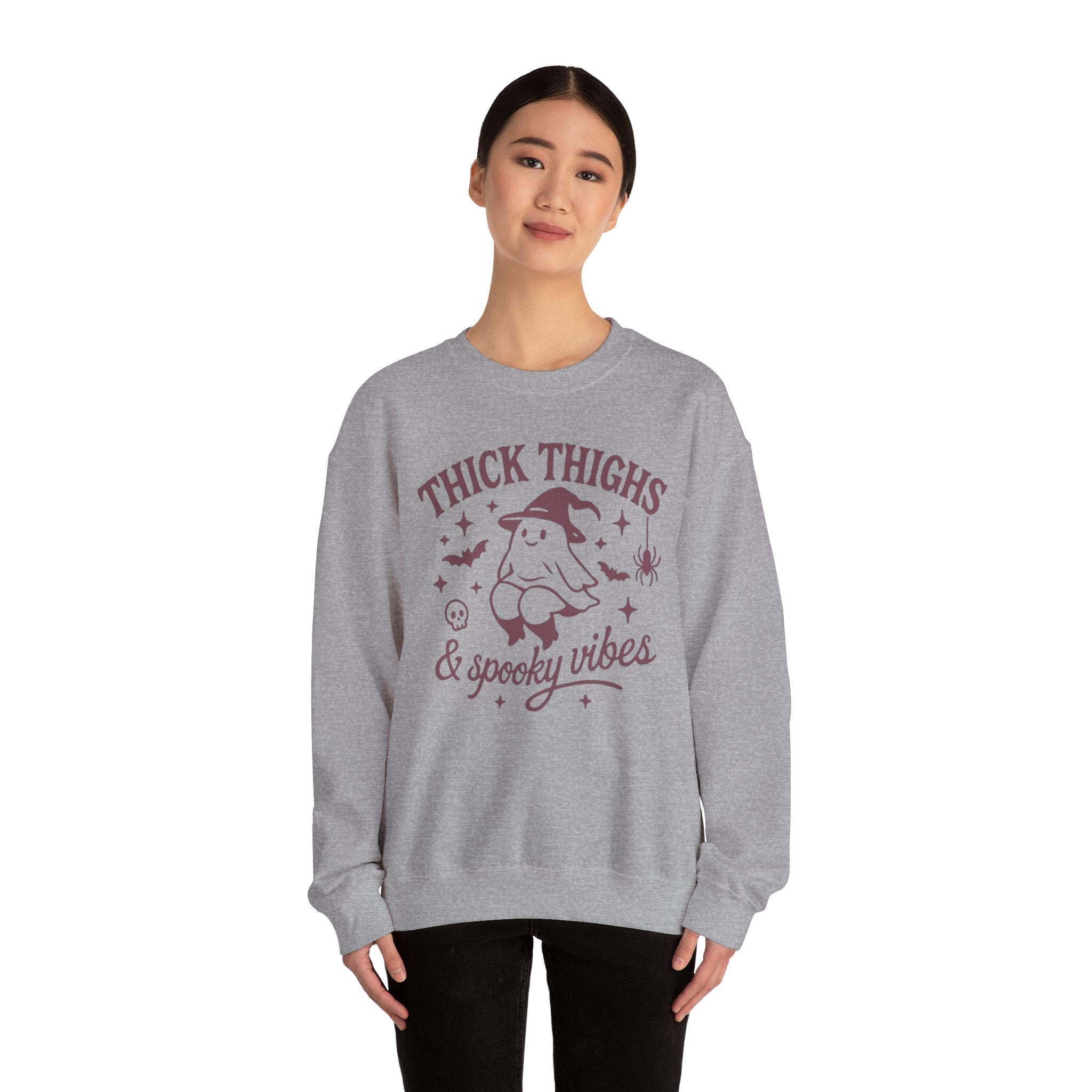 Spooky Vibes Crewneck Sweatshirt, Halloween Sweatshirt, Fall Fashion, Cozy Sweater, Gift for Her, Funny Sweatshirt