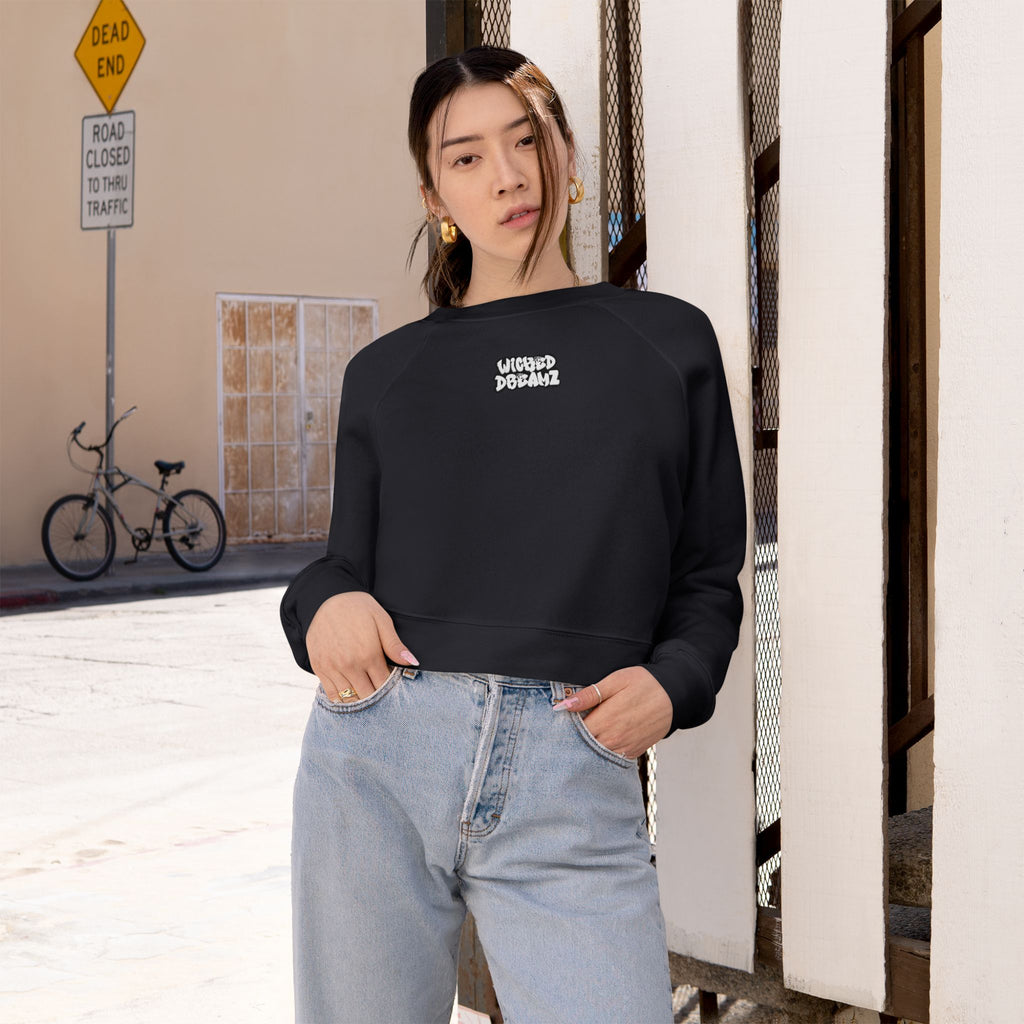 Wicked Dreamz Cropped Fleece Sweatshirt, Casual Layering Pullover, Gift for Her, Fall Fashion Essential, Cozy Lounge Sweater