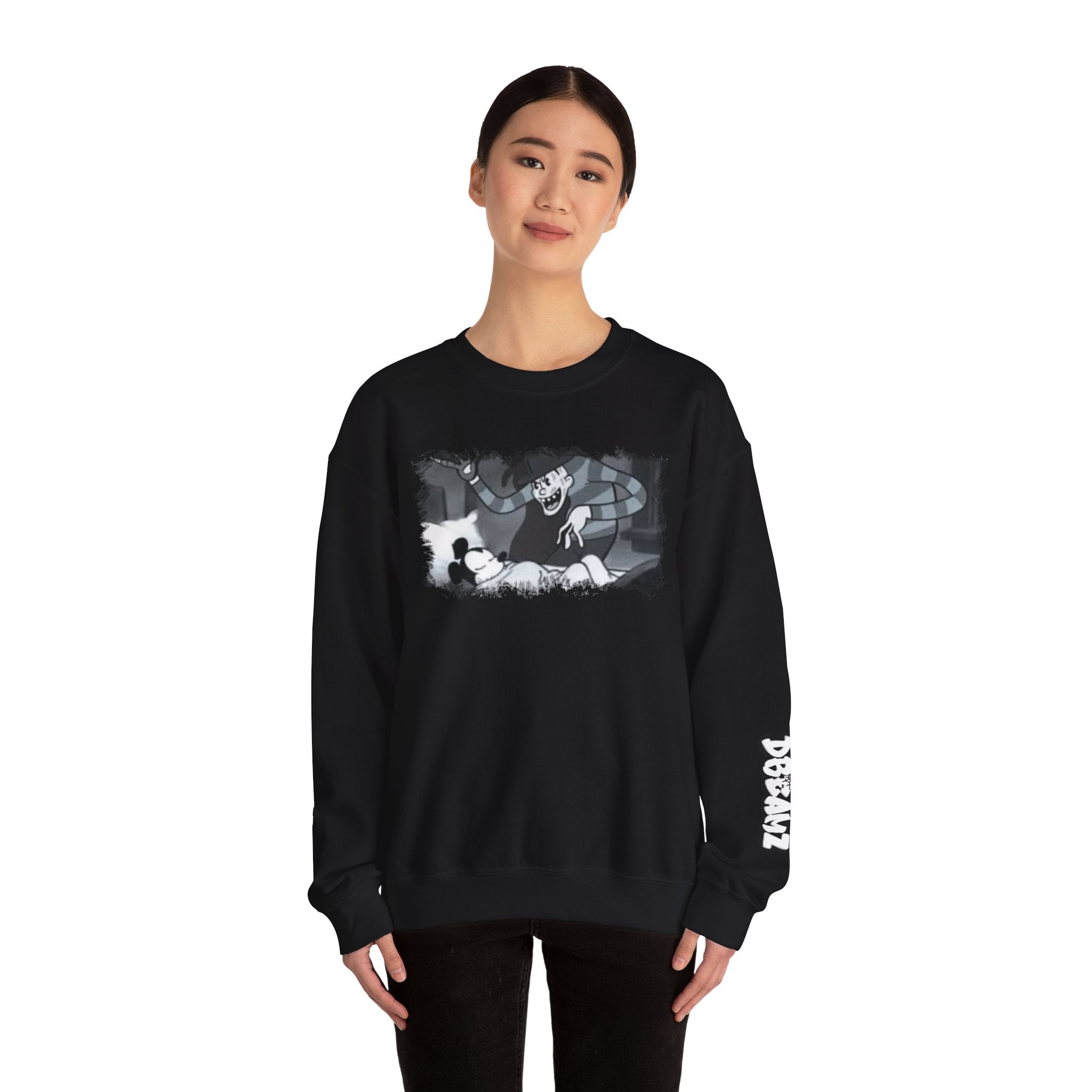 Vintage Cartoon-Inspired Unisex Crewneck Sweatshirt, Cozy Gift for Friends, Relaxed Style, Perfect for Casual Outings, Cartoon Lover Apparel