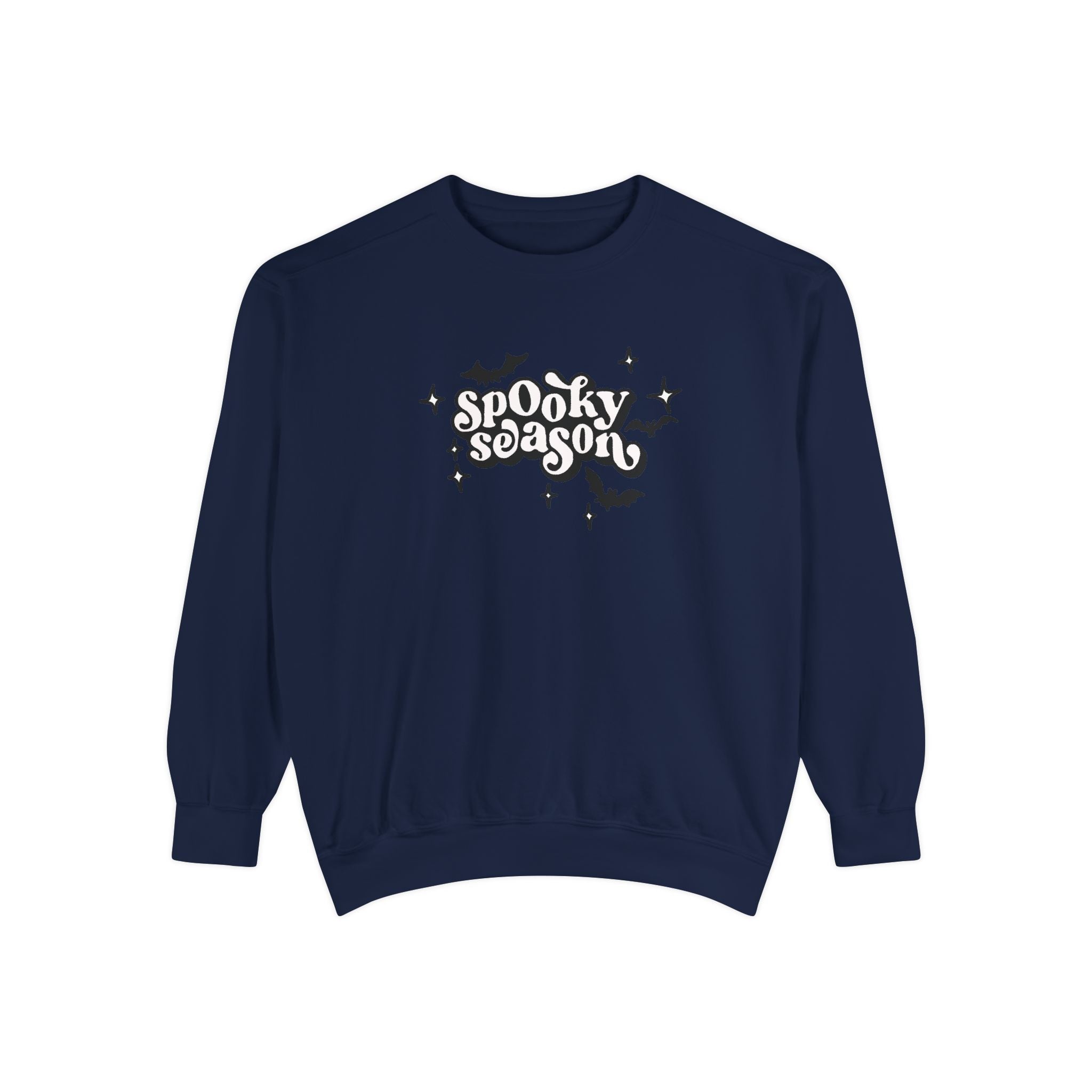 Spooky Season Sweatshirt - Unisex Garment-Dyed, Halloween Apparel, Cozy Fall Fashion, Wicked DBBAMZ Design, Perfect for October Celebrations