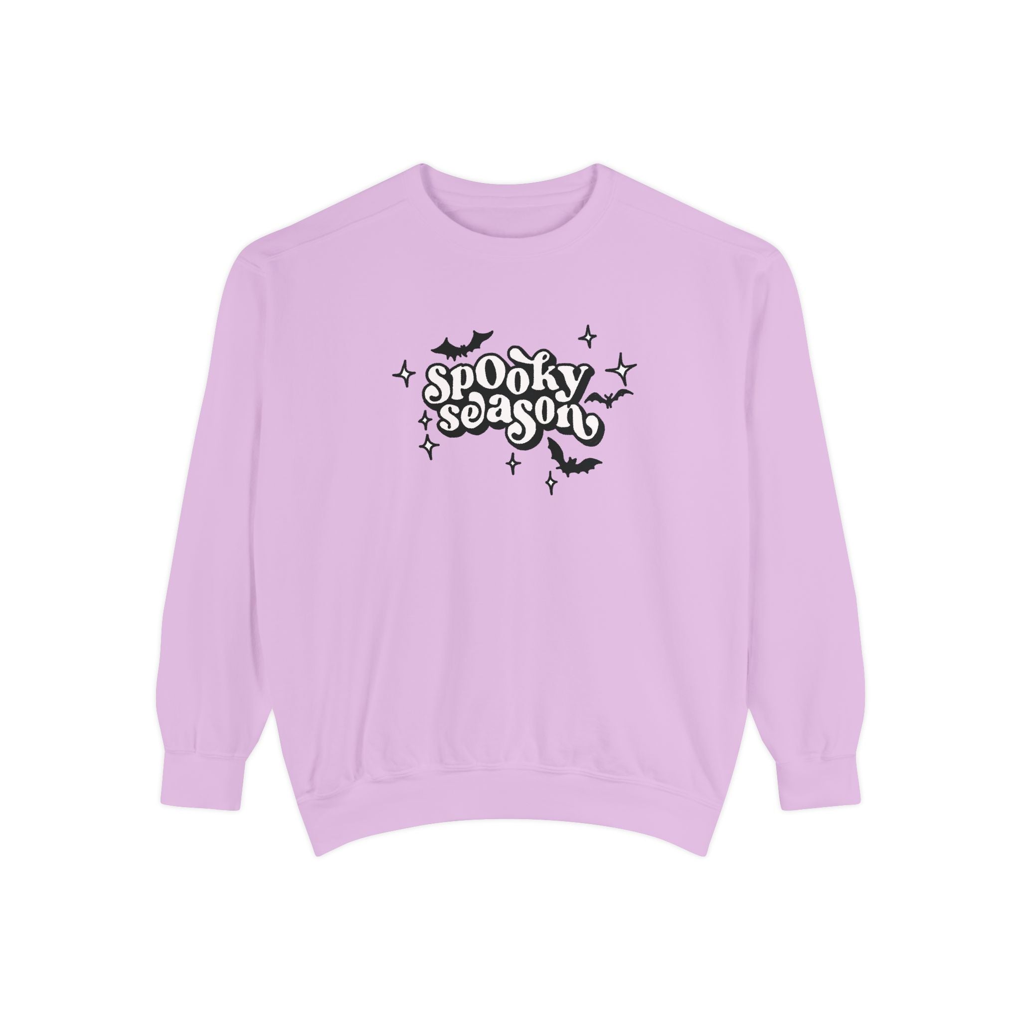 Spooky Season Sweatshirt - Unisex Garment-Dyed, Halloween Apparel, Cozy Fall Fashion, Wicked DBBAMZ Design, Perfect for October Celebrations