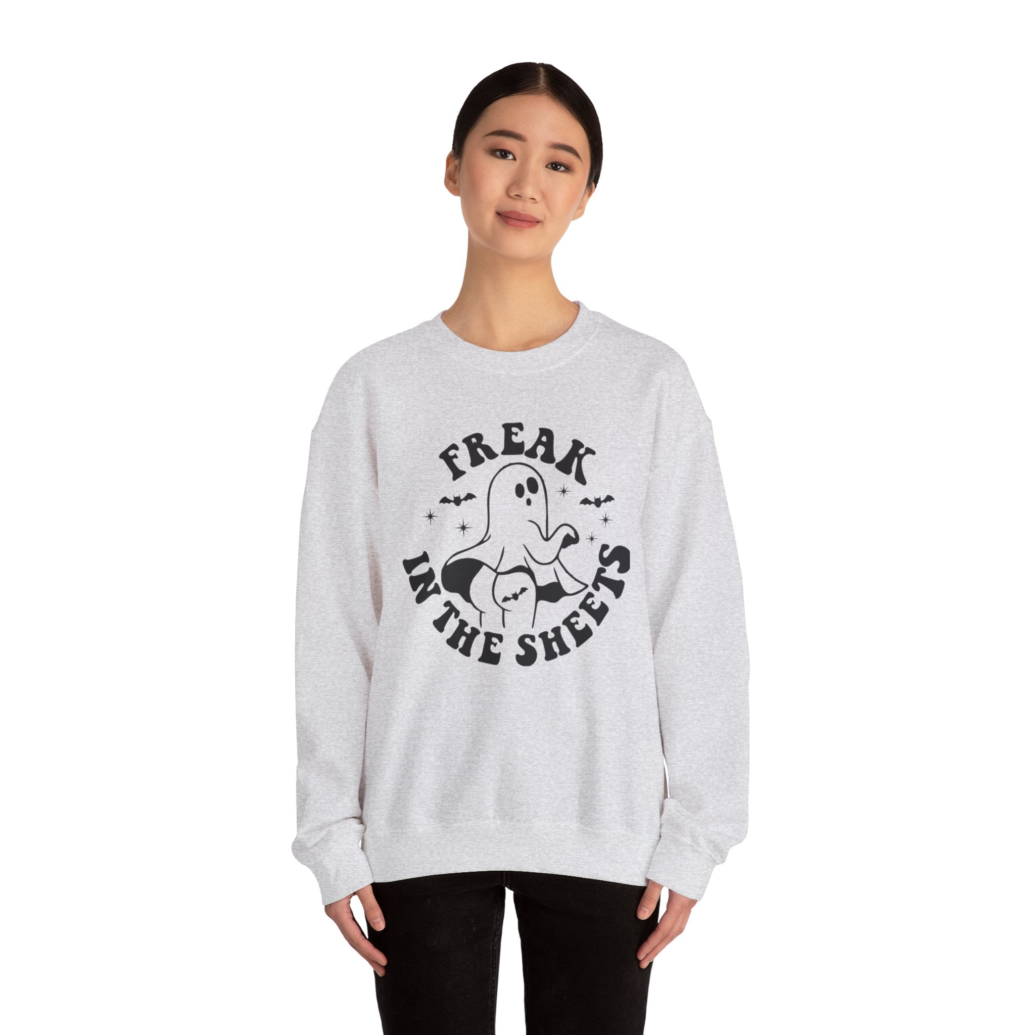 Ghostly Humor Crewneck Sweatshirt: Perfect for Halloween, Cozy Nights, Casual Wear, Ghost Lover Gift, Spooky Season Apparel