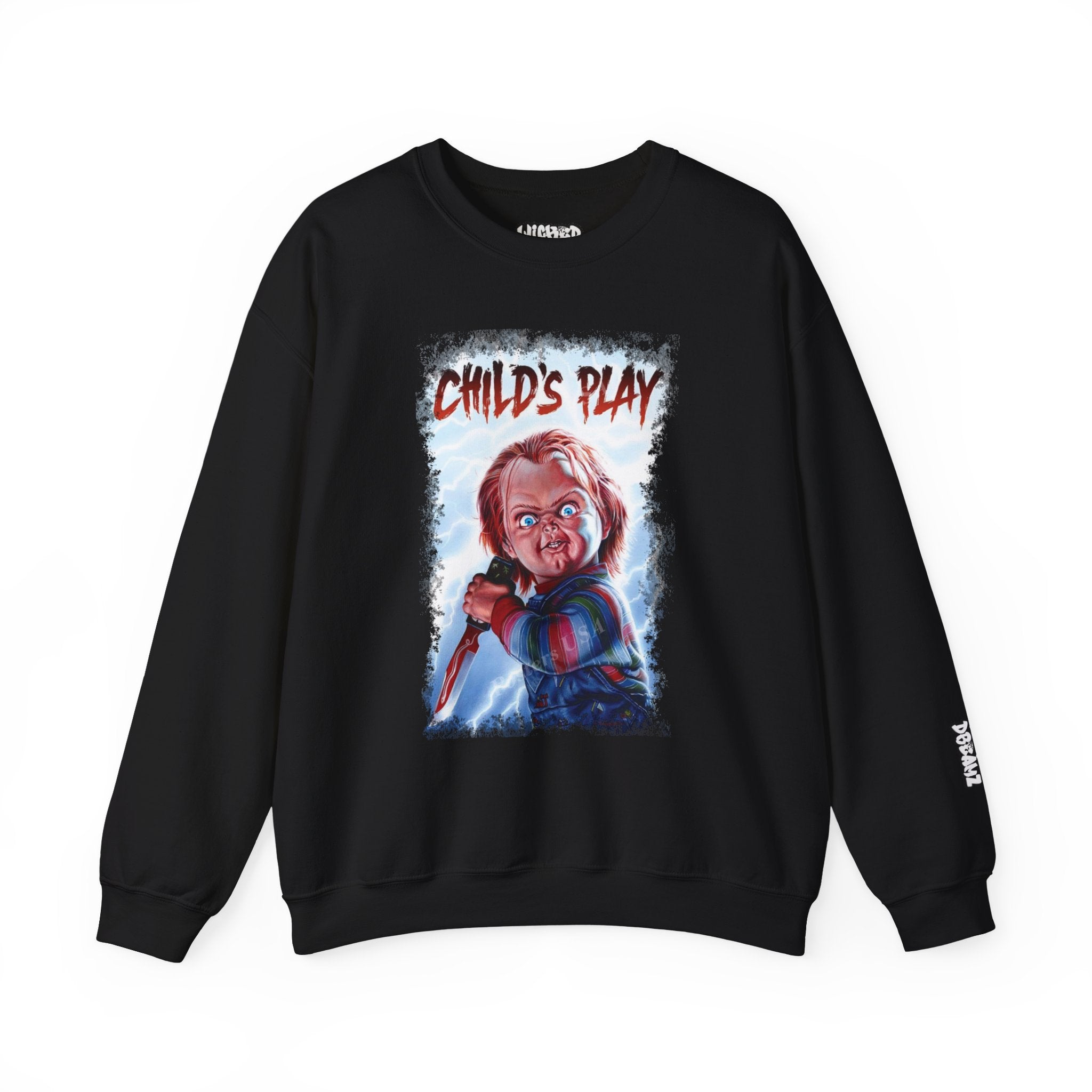 Child’s Play Horror Sweatshirt, Unisex Crewneck, Chucky Movie Merchandise, Halloween Gift, Cozy Horror Apparel