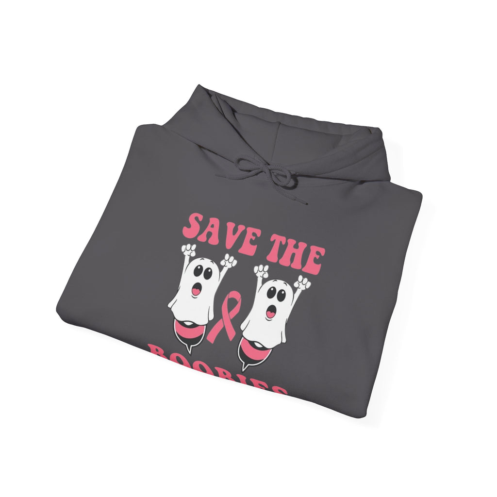 Save the Boobies Hooded Sweatshirt, Unisex Hoodie, Breast Cancer Awareness Sweatshirt, Funny Casual Wear, Gift for Her, Supportive Apparel