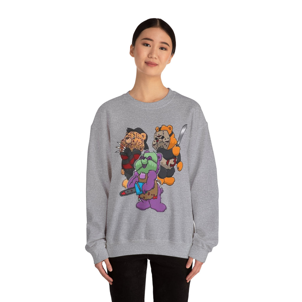 Scare bears Crewneck Sweatshirt, Fun Casualwear, Fall Fashion, Gift for Horror Fans, Cozy and Unique