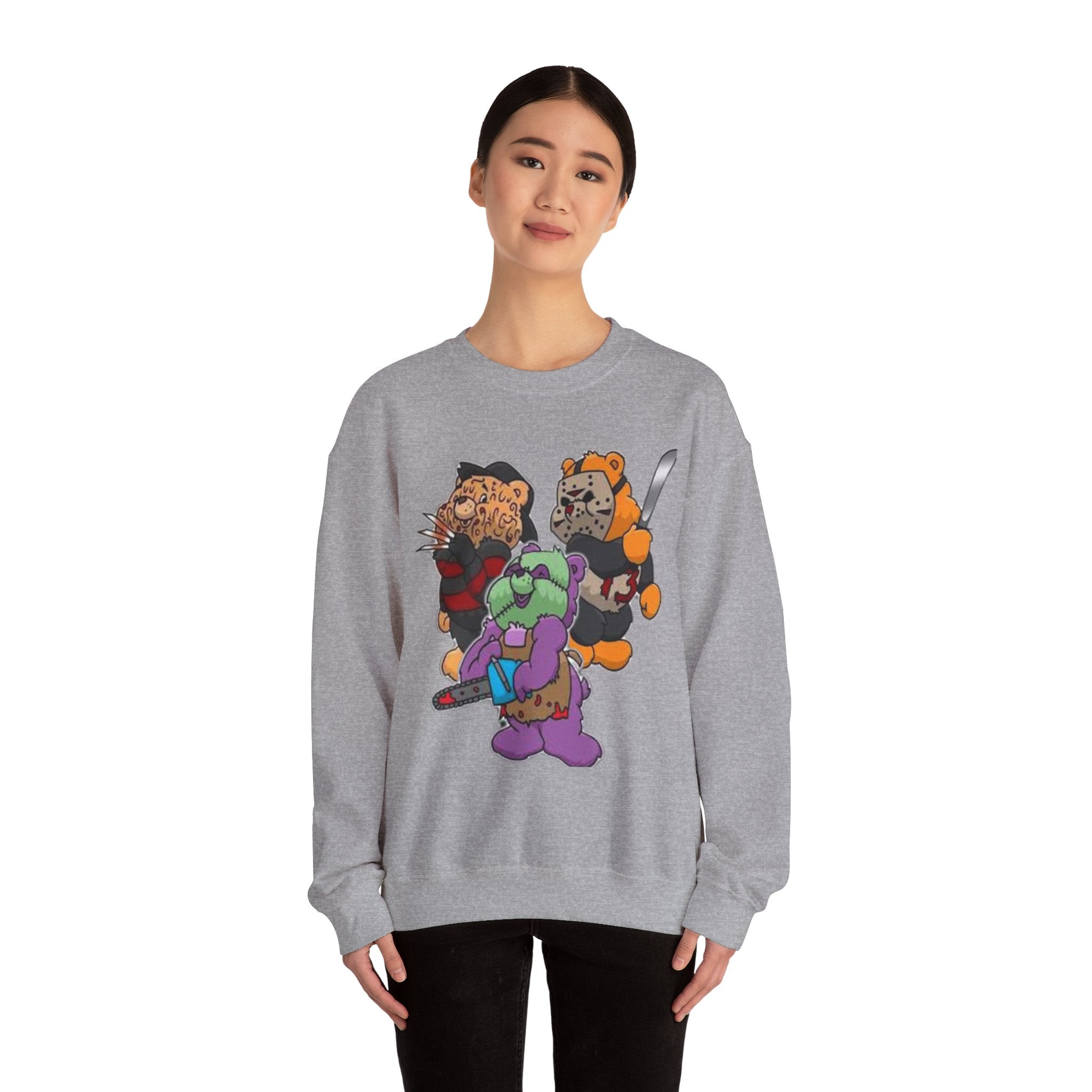 Scare bears Crewneck Sweatshirt, Fun Casualwear, Fall Fashion, Gift for Horror Fans, Cozy and Unique