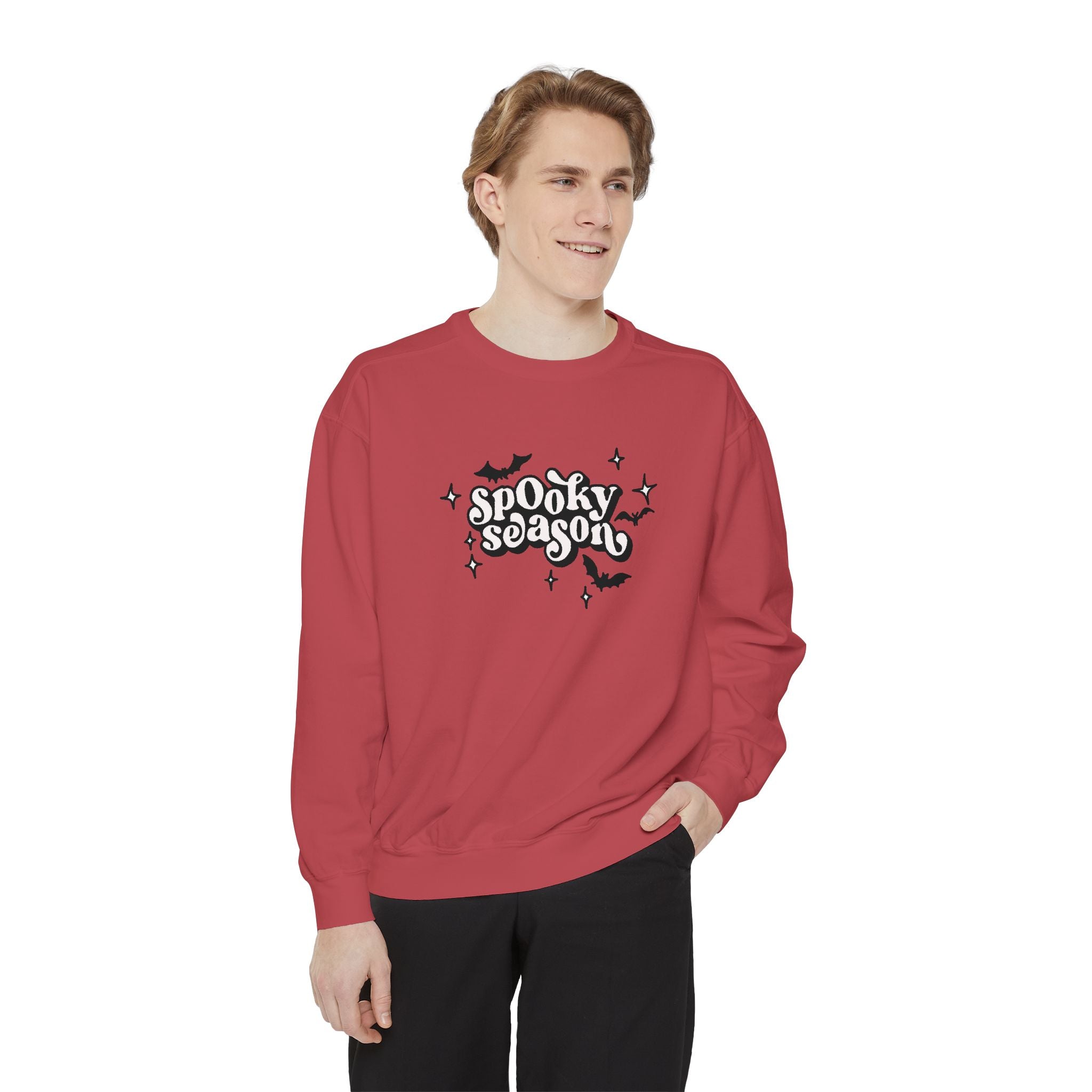 Spooky Season Sweatshirt - Unisex Garment-Dyed, Halloween Apparel, Cozy Fall Fashion, Wicked DBBAMZ Design, Perfect for October Celebrations