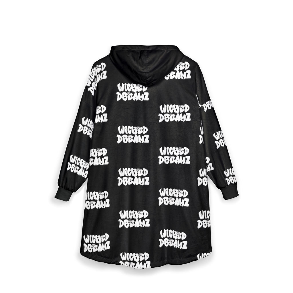 Cozy Unisex Hooded Blanket, Perfect for Lounging, Movie Nights, Gift for Teens and Adults, Soft Wearable Throw, Black with Unique Design