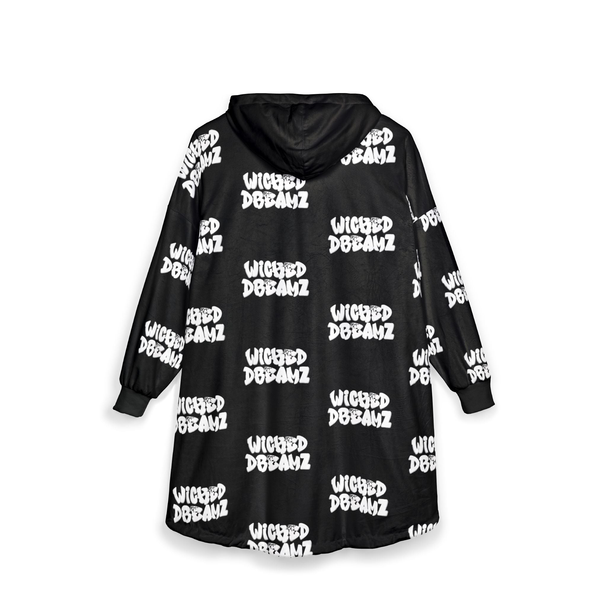 Cozy Unisex Hooded Blanket, Perfect for Lounging, Movie Nights, Gift for Teens and Adults, Soft Wearable Throw, Black with Unique Design