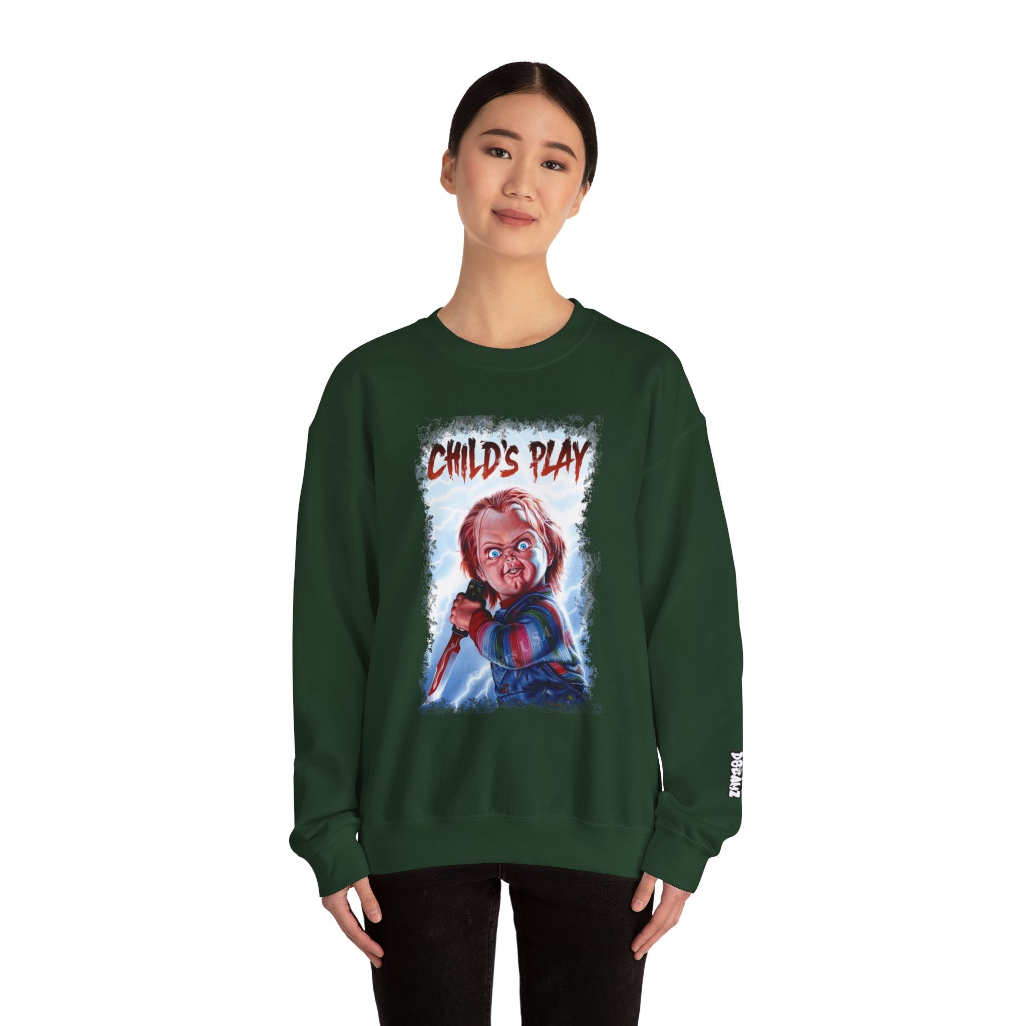 Child’s Play Horror Sweatshirt, Unisex Crewneck, Chucky Movie Merchandise, Halloween Gift, Cozy Horror Apparel