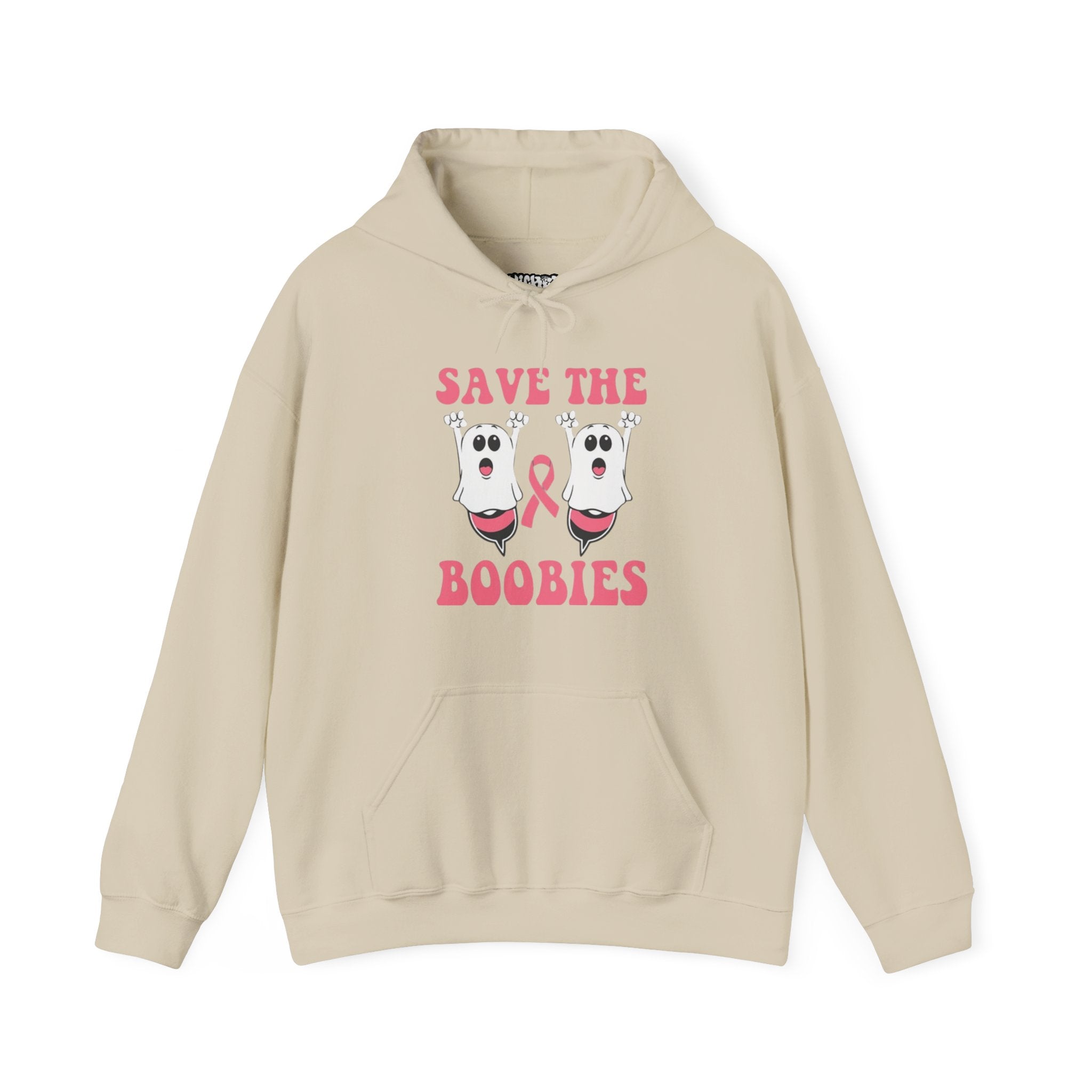 Save the Boobies Hooded Sweatshirt, Unisex Hoodie, Breast Cancer Awareness Sweatshirt, Funny Casual Wear, Gift for Her, Supportive Apparel