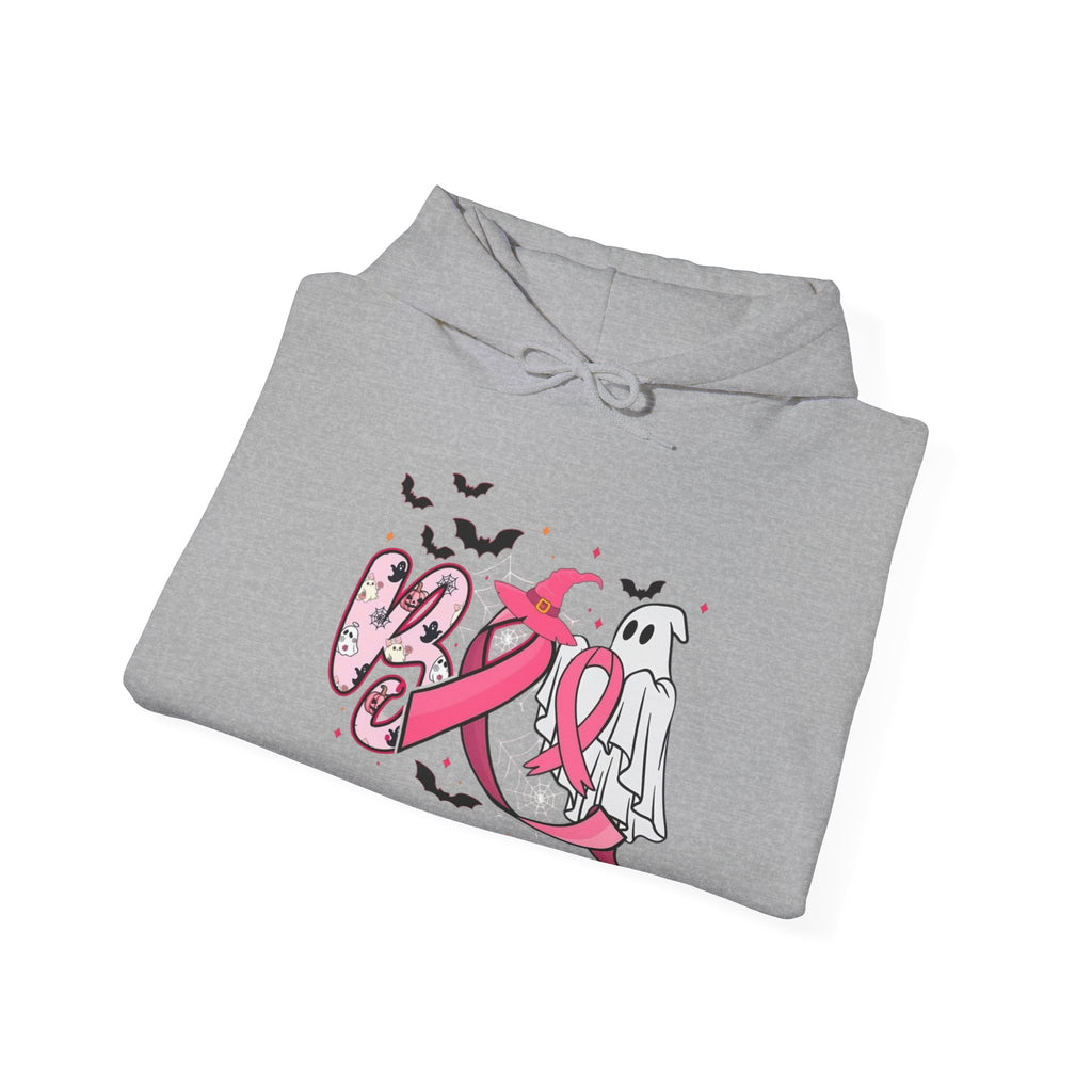 Pink Ribbon Halloween Hoodie, Unisex Sweatshirt, Breast Cancer Awareness, Halloween Costume, Cozy Gift, Fall Apparel