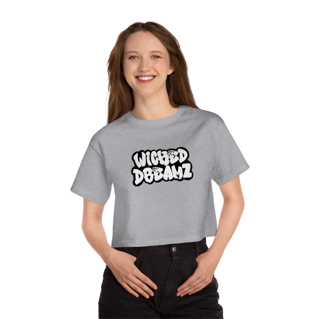 Wicked Dreamz Women's Champion Cropped Graphic T-Shirt - Trendy Casual Wear, Summer Style, Streetwear Fashion, Gift for Her, Everyday Comfort