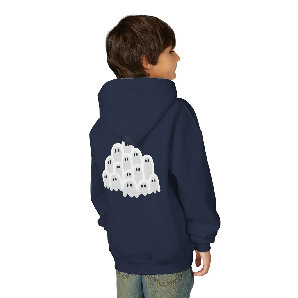 Youth Ghostly Fun Sweatshirt, Halloween Hoodie, Kids Pullover, Trick or Treat, Cozy Boo Apparel, Spooky Season Style