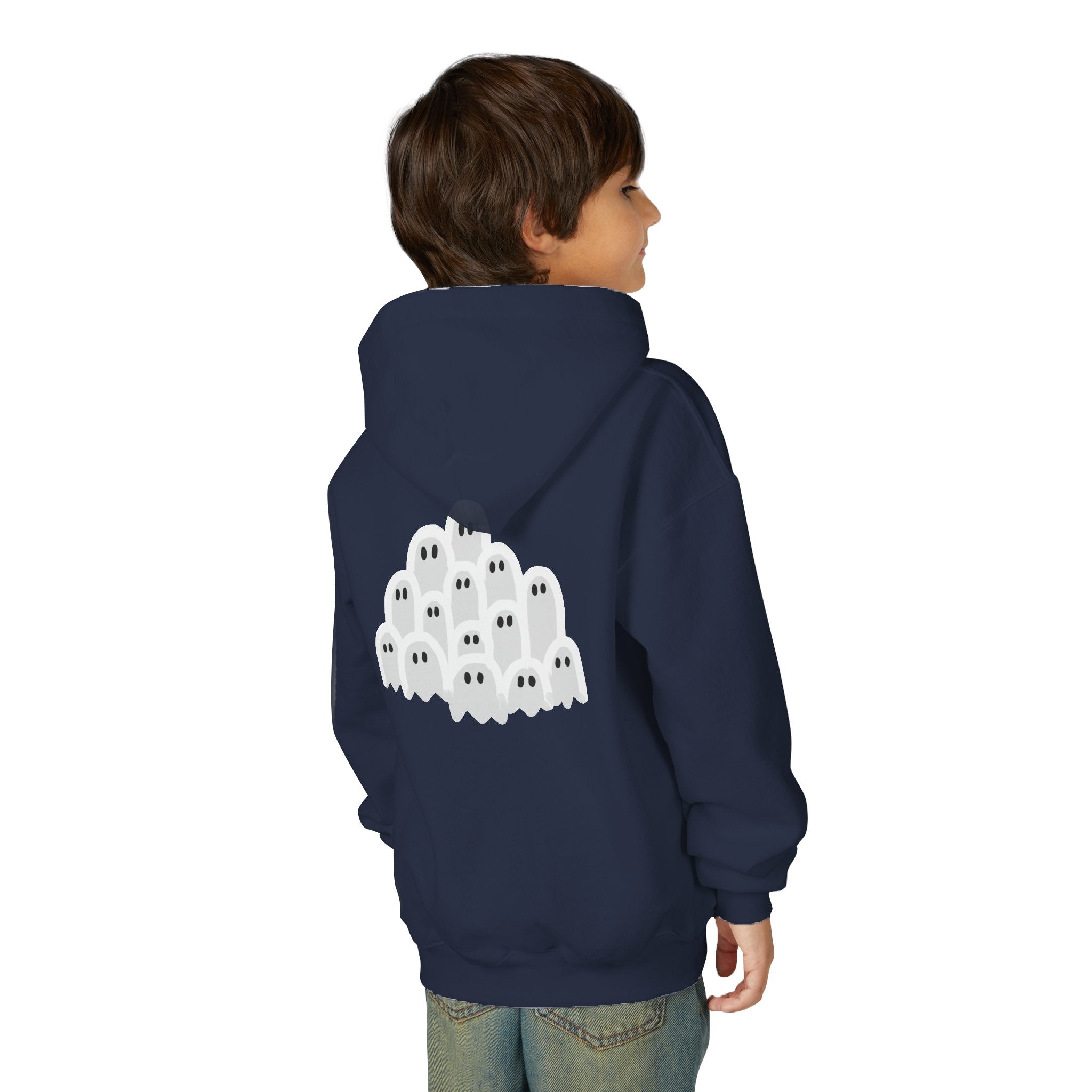 Youth Ghostly Fun Sweatshirt, Halloween Hoodie, Kids Pullover, Trick or Treat, Cozy Boo Apparel, Spooky Season Style