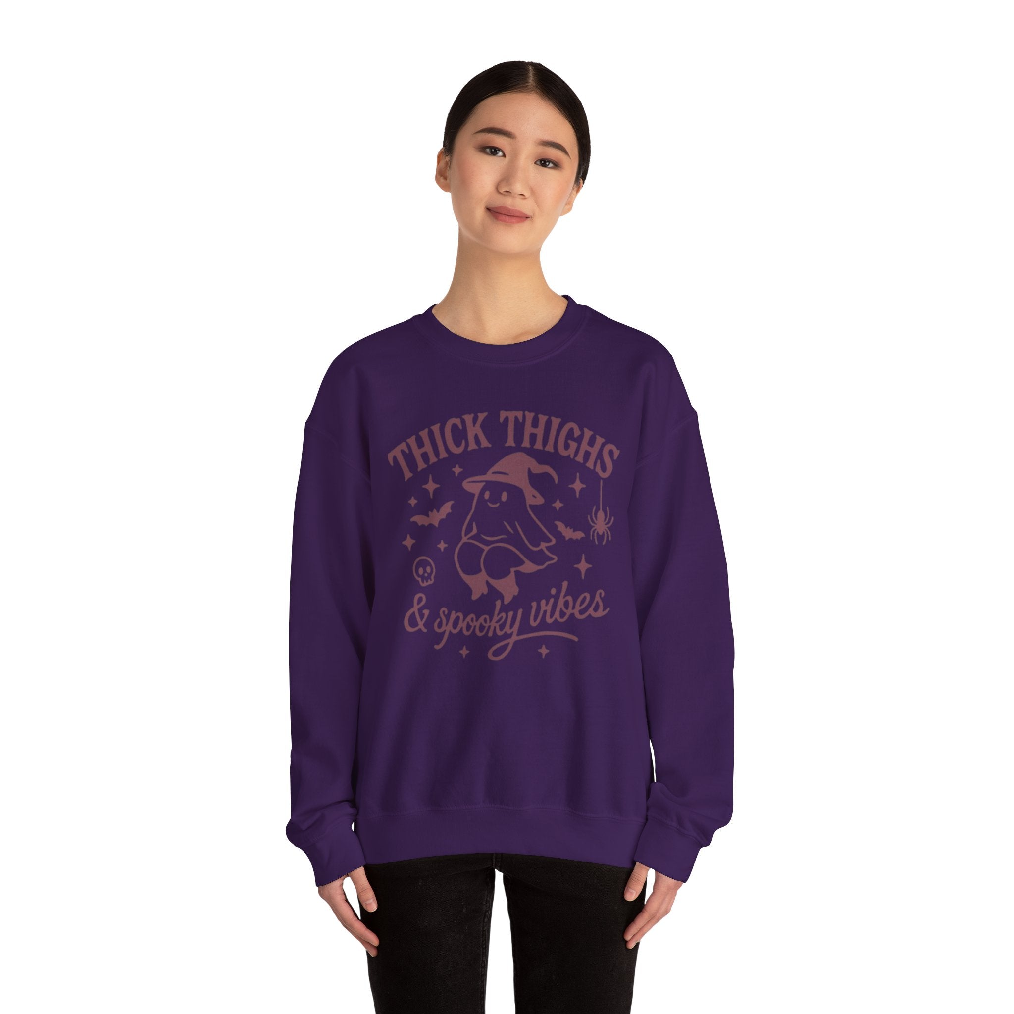 Spooky Vibes Crewneck Sweatshirt, Halloween Sweatshirt, Fall Fashion, Cozy Sweater, Gift for Her, Funny Sweatshirt