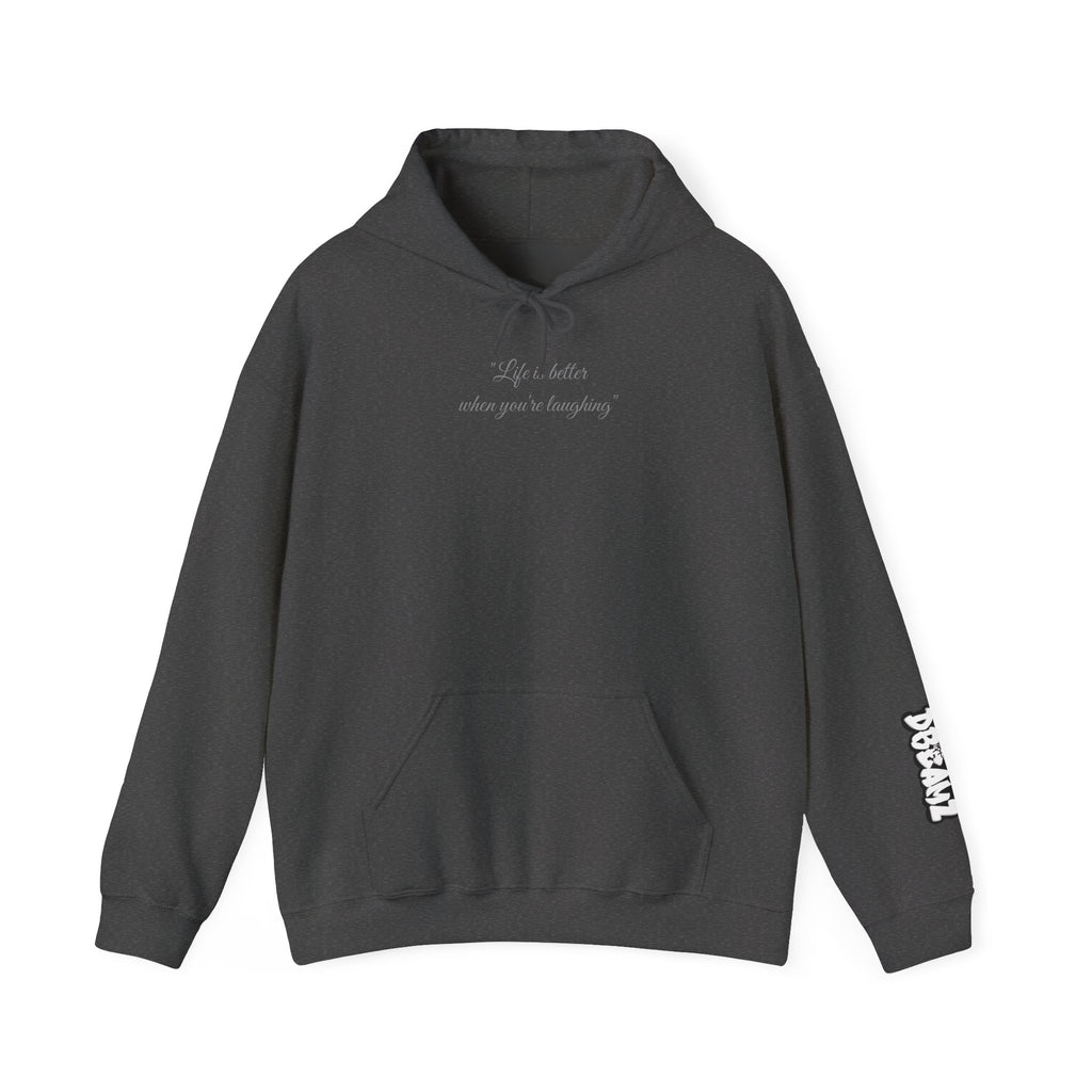 Life is better when you’re laughing Graphic Hoodie: Cozy Unisex Sweatshirt with Clown Design, Halloween Apparel, Trendy Streetwear, Perfect Gift for Fans, Casual Style