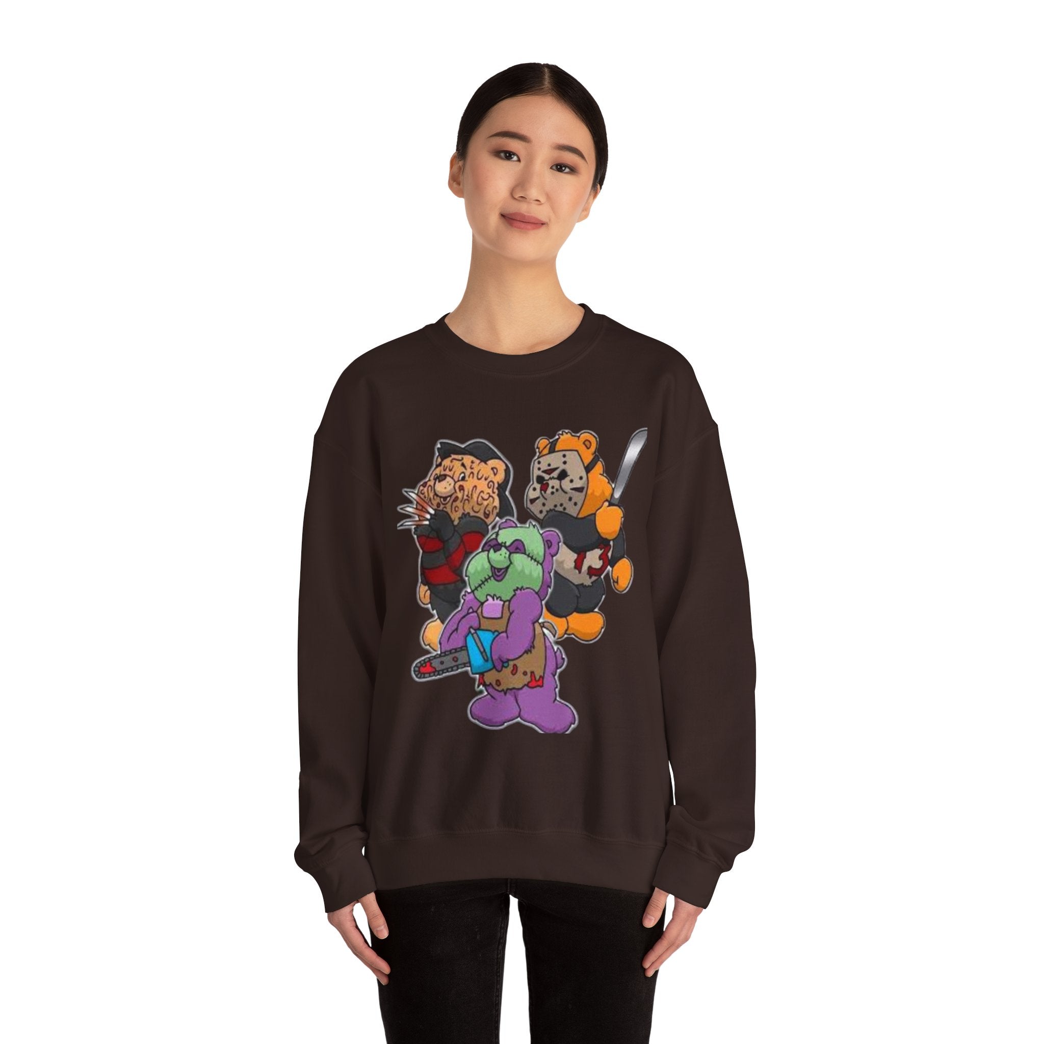 Scare bears Crewneck Sweatshirt, Fun Casualwear, Fall Fashion, Gift for Horror Fans, Cozy and Unique