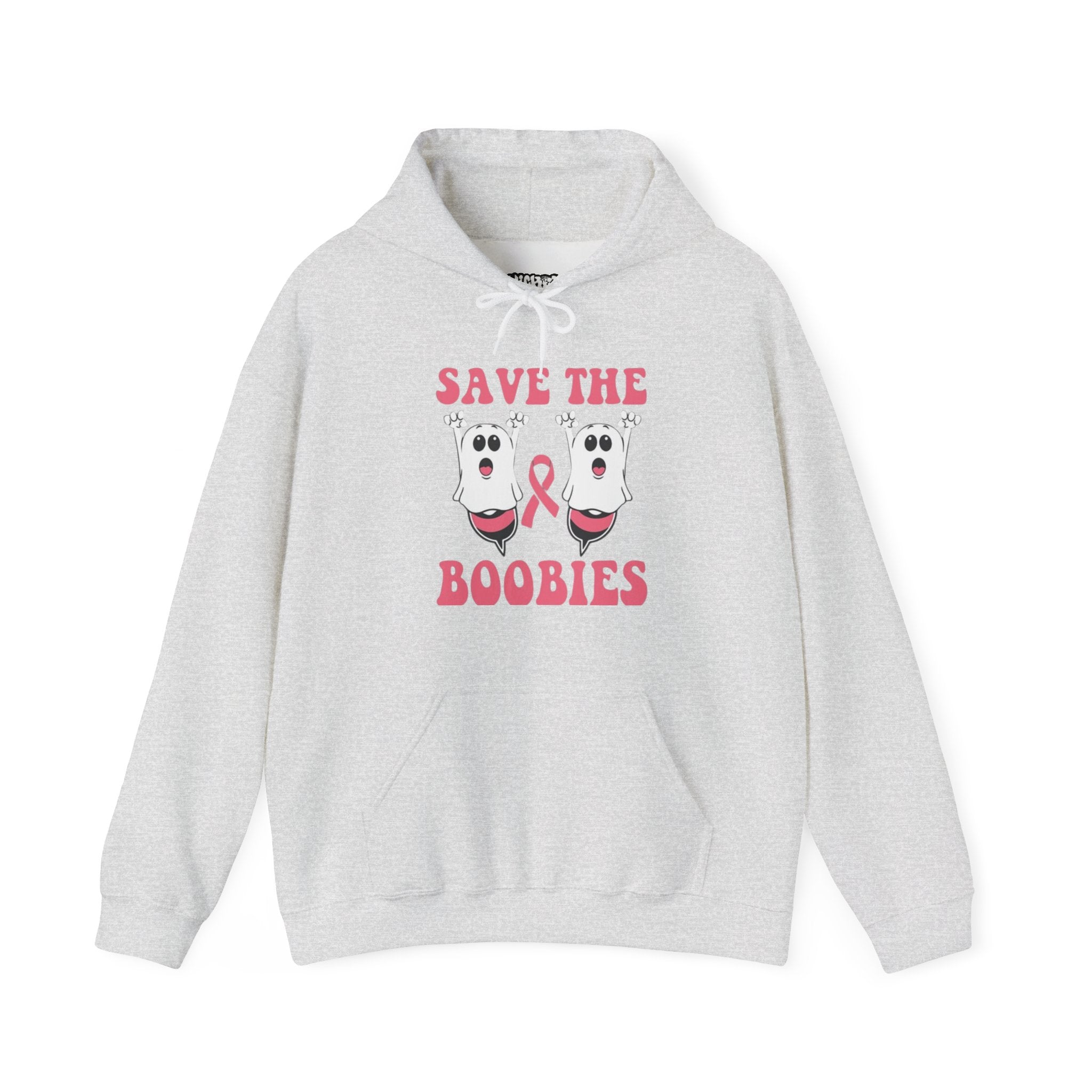 Save the Boobies Hooded Sweatshirt, Unisex Hoodie, Breast Cancer Awareness Sweatshirt, Funny Casual Wear, Gift for Her, Supportive Apparel
