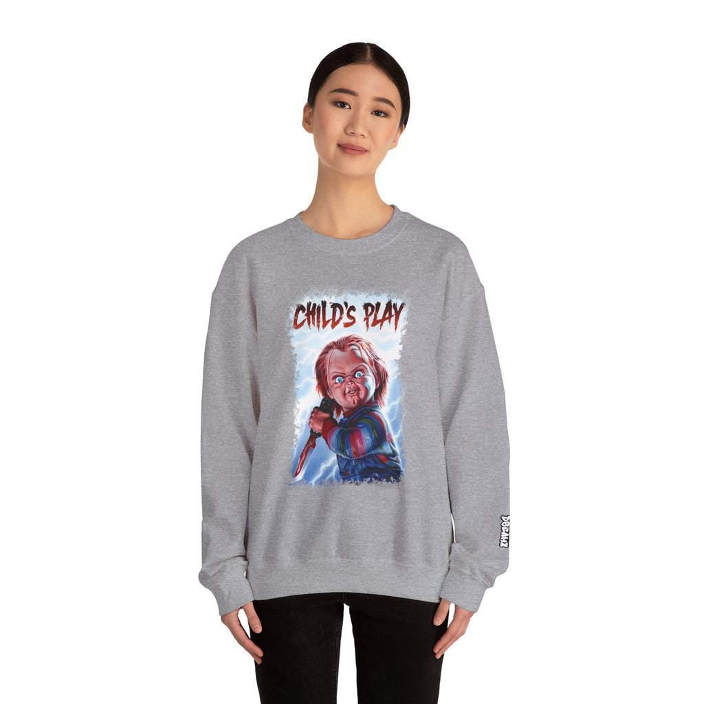 Child’s Play Horror Sweatshirt, Unisex Crewneck, Chucky Movie Merchandise, Halloween Gift, Cozy Horror Apparel