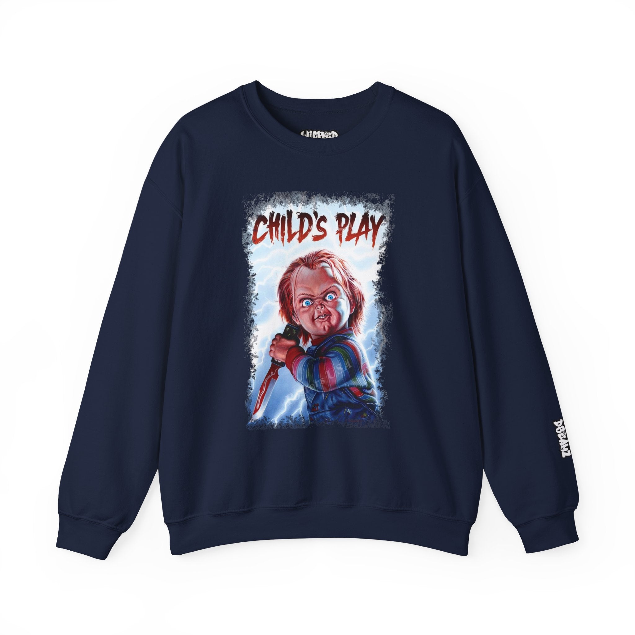 Child’s Play Horror Sweatshirt, Unisex Crewneck, Chucky Movie Merchandise, Halloween Gift, Cozy Horror Apparel