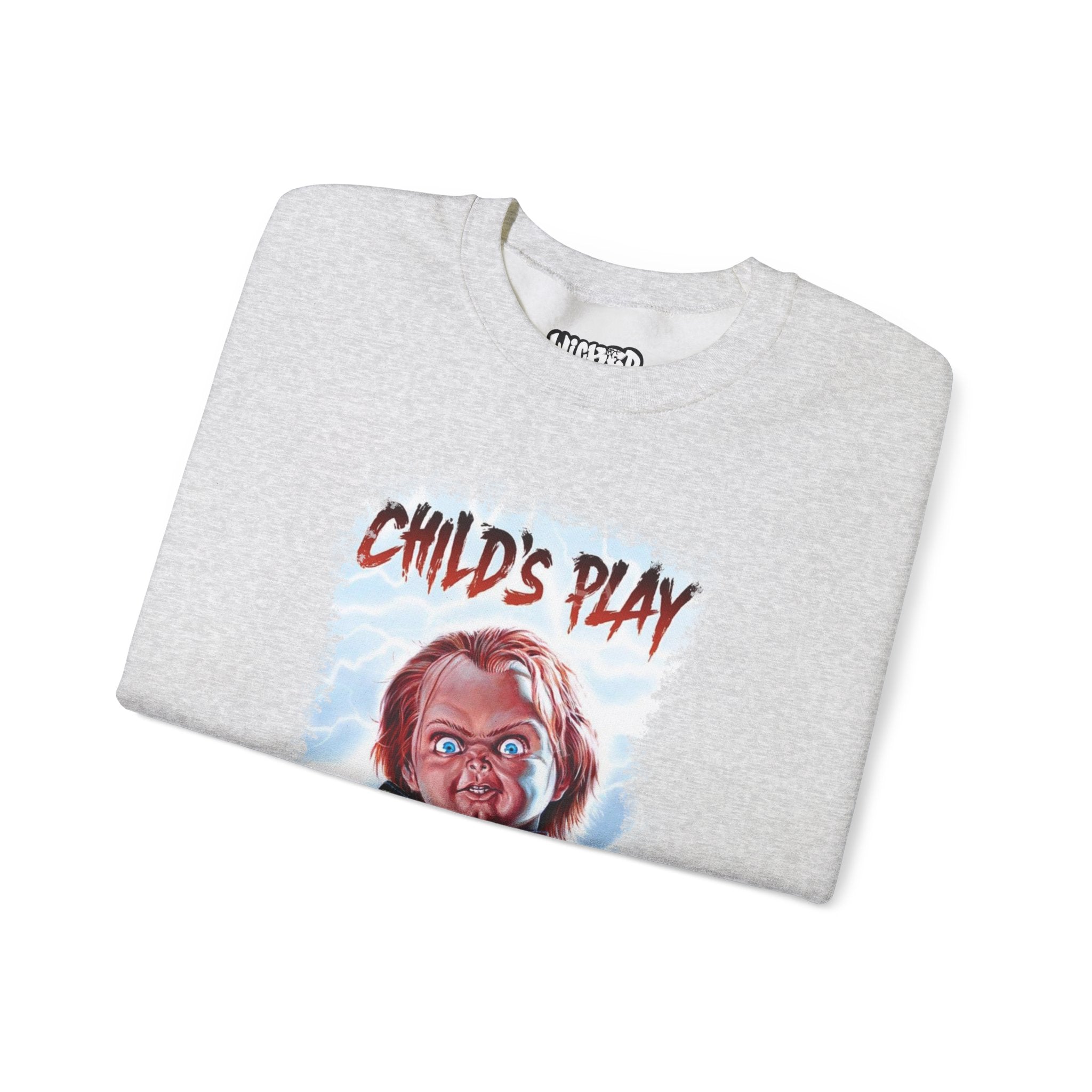 Child’s Play Horror Sweatshirt, Unisex Crewneck, Chucky Movie Merchandise, Halloween Gift, Cozy Horror Apparel