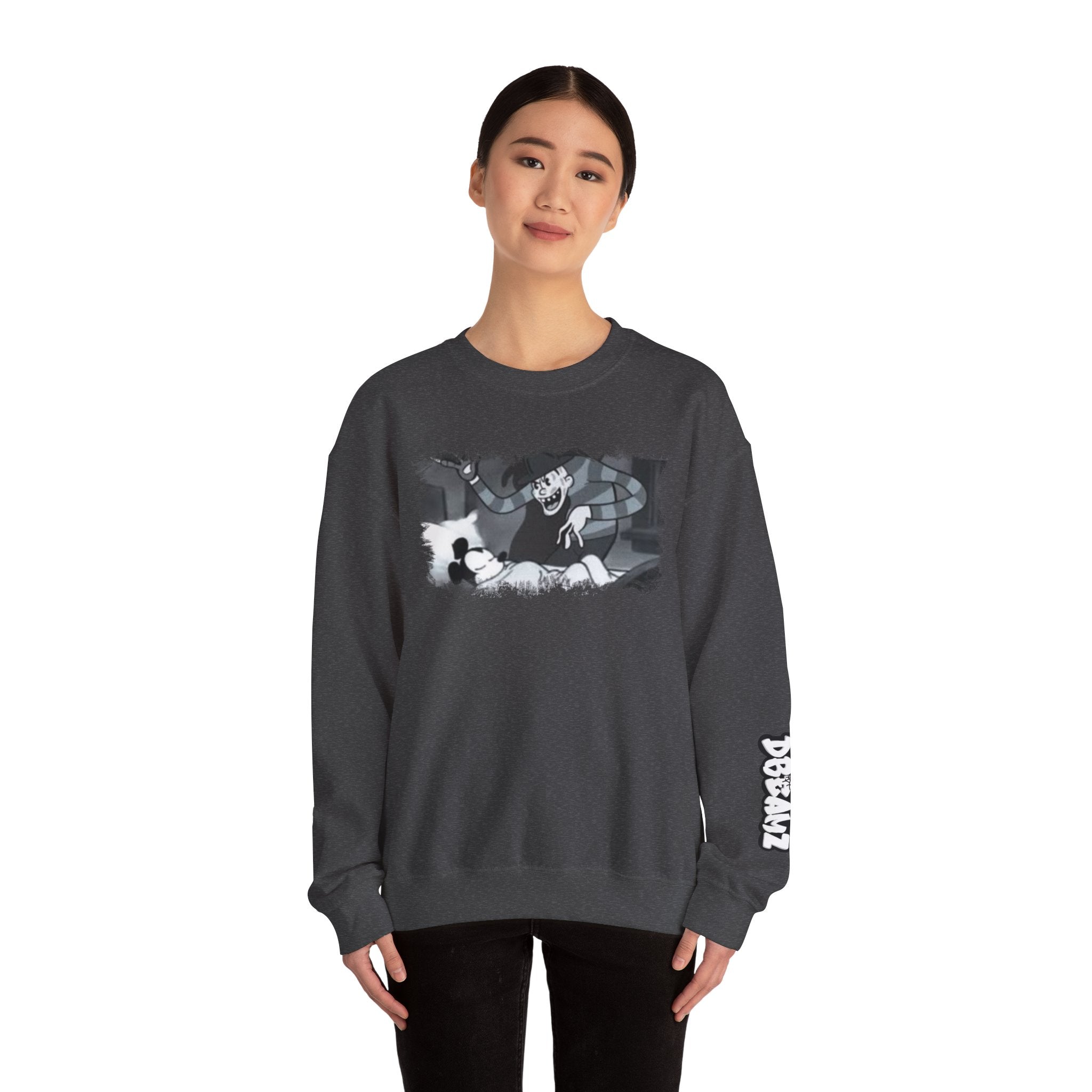 Vintage Cartoon-Inspired Unisex Crewneck Sweatshirt, Cozy Gift for Friends, Relaxed Style, Perfect for Casual Outings, Cartoon Lover Apparel