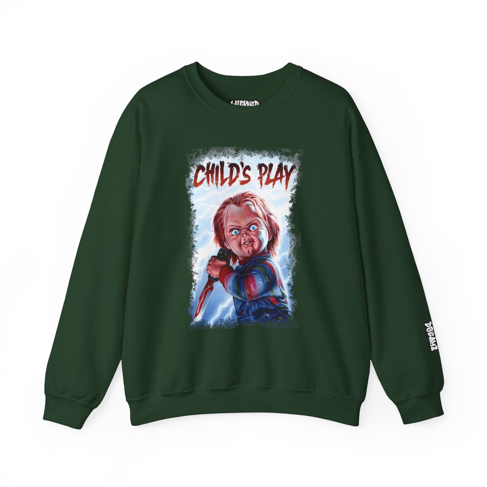 Child’s Play Horror Sweatshirt, Unisex Crewneck, Chucky Movie Merchandise, Halloween Gift, Cozy Horror Apparel