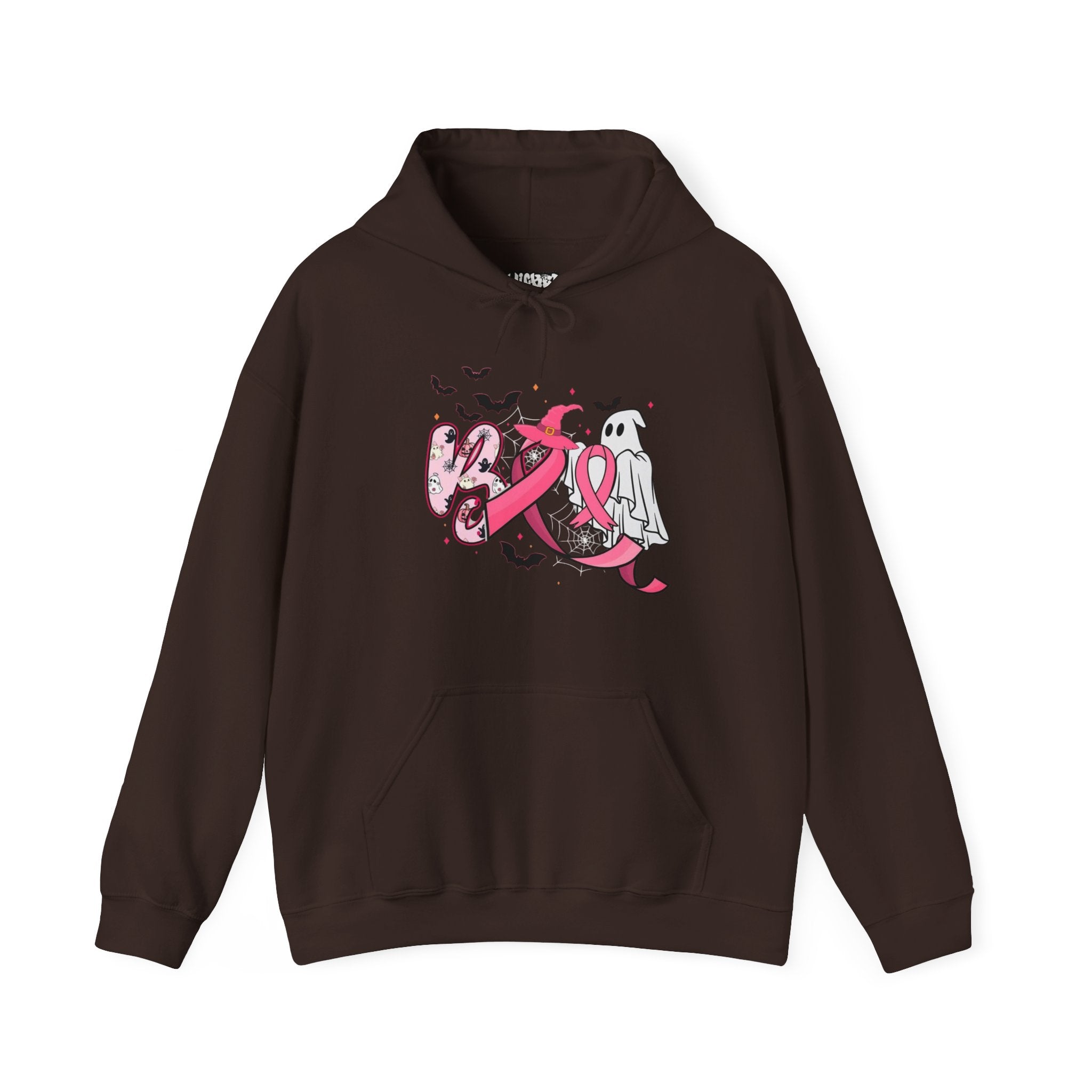 Pink Ribbon Halloween Hoodie, Unisex Sweatshirt, Breast Cancer Awareness, Halloween Costume, Cozy Gift, Fall Apparel