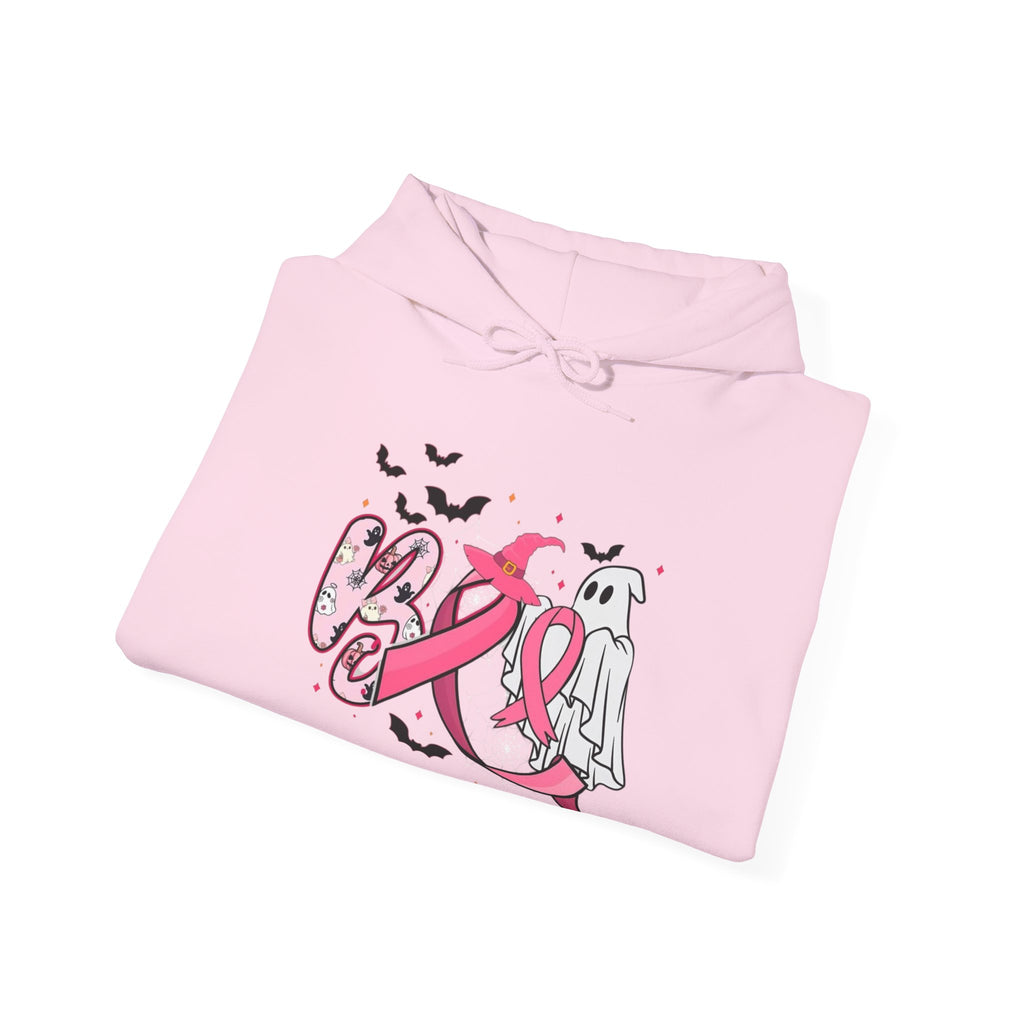 Pink Ribbon Halloween Hoodie, Unisex Sweatshirt, Breast Cancer Awareness, Halloween Costume, Cozy Gift, Fall Apparel