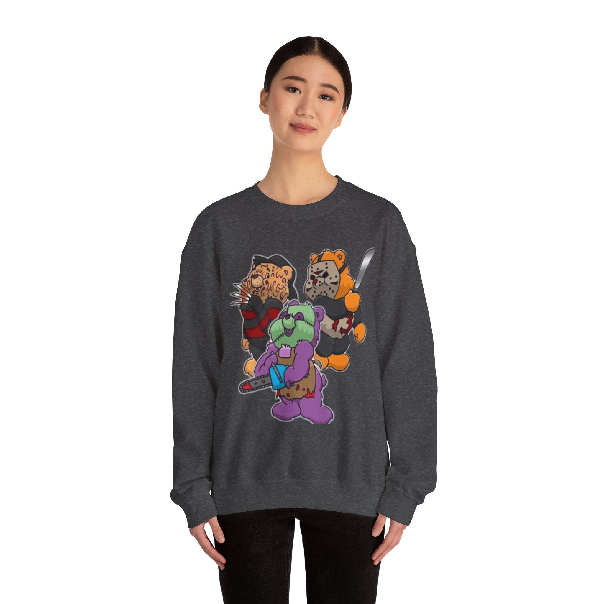 Scare bears Crewneck Sweatshirt, Fun Casualwear, Fall Fashion, Gift for Horror Fans, Cozy and Unique