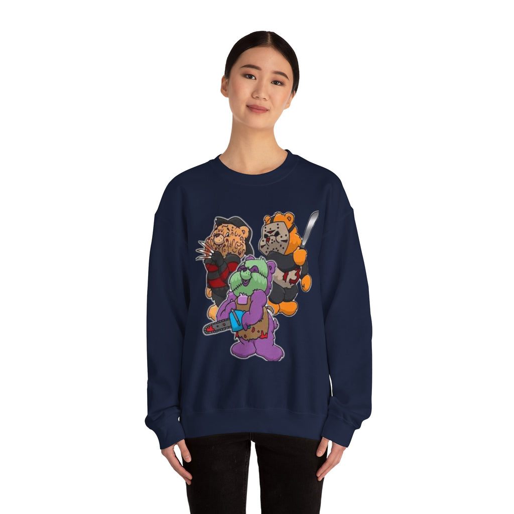 Scare bears Crewneck Sweatshirt, Fun Casualwear, Fall Fashion, Gift for Horror Fans, Cozy and Unique