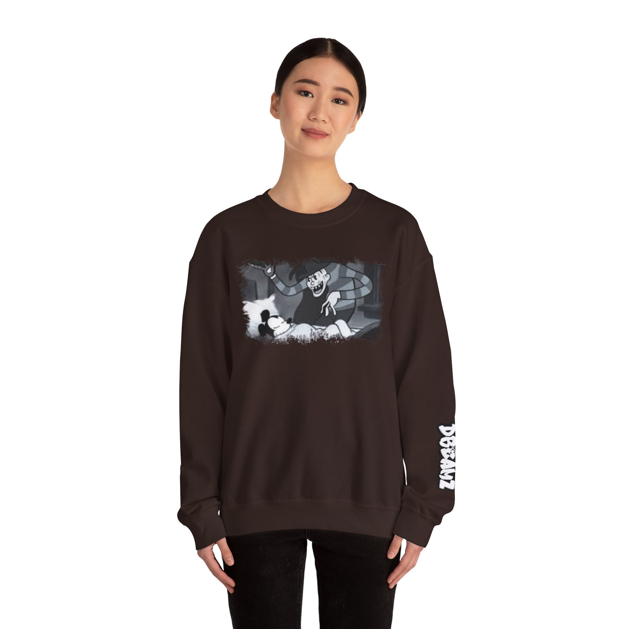 Vintage Cartoon-Inspired Unisex Crewneck Sweatshirt, Cozy Gift for Friends, Relaxed Style, Perfect for Casual Outings, Cartoon Lover Apparel