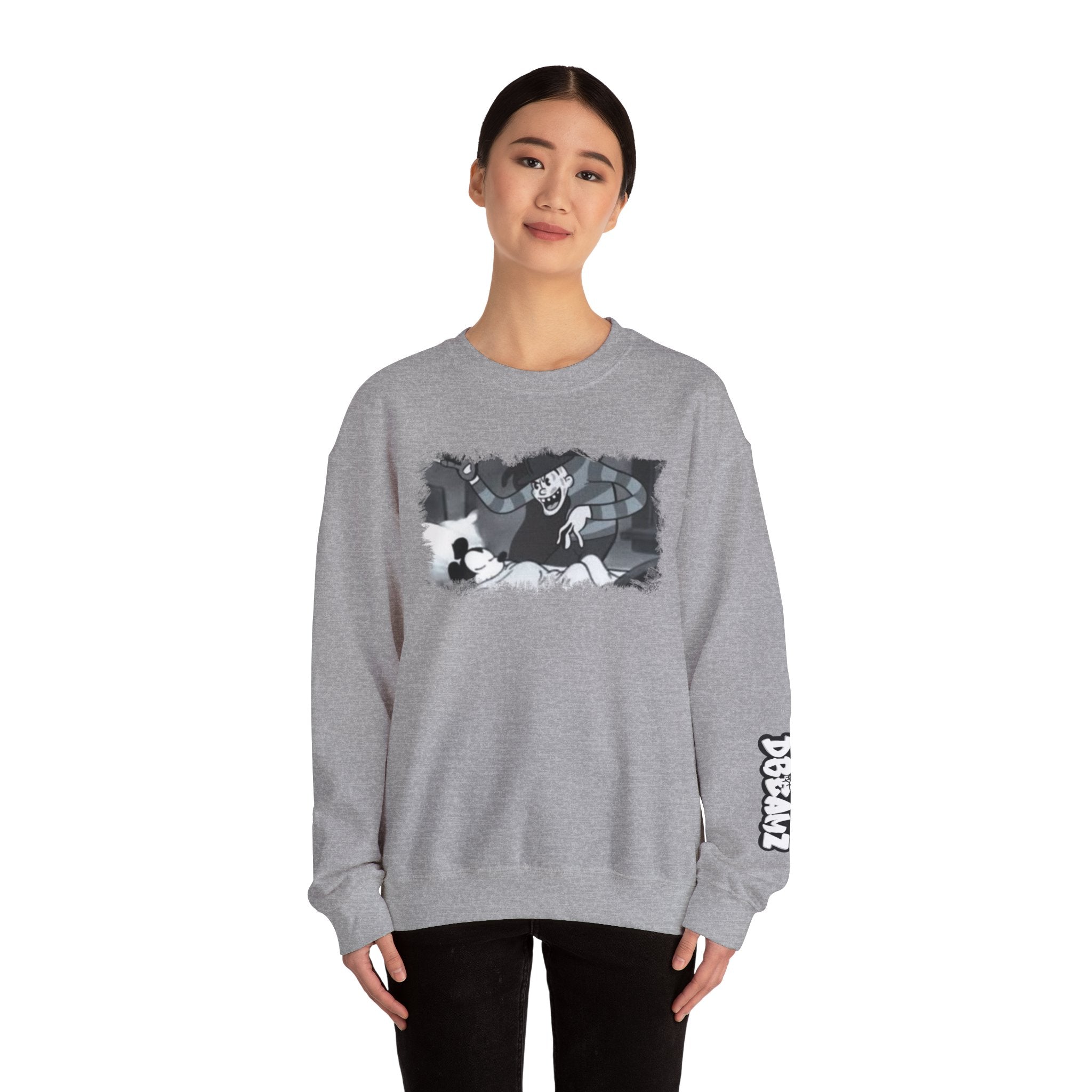 Vintage Cartoon-Inspired Unisex Crewneck Sweatshirt, Cozy Gift for Friends, Relaxed Style, Perfect for Casual Outings, Cartoon Lover Apparel