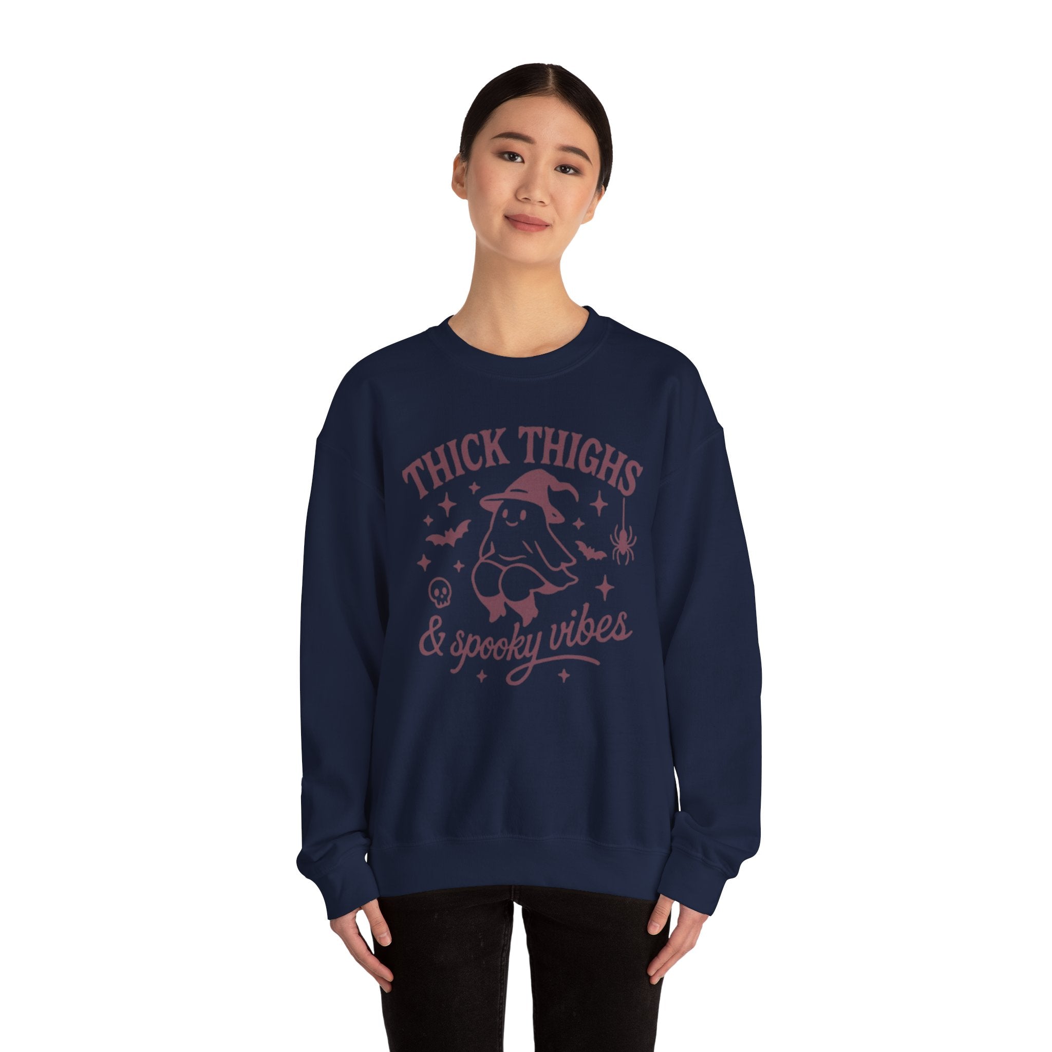 Spooky Vibes Crewneck Sweatshirt, Halloween Sweatshirt, Fall Fashion, Cozy Sweater, Gift for Her, Funny Sweatshirt