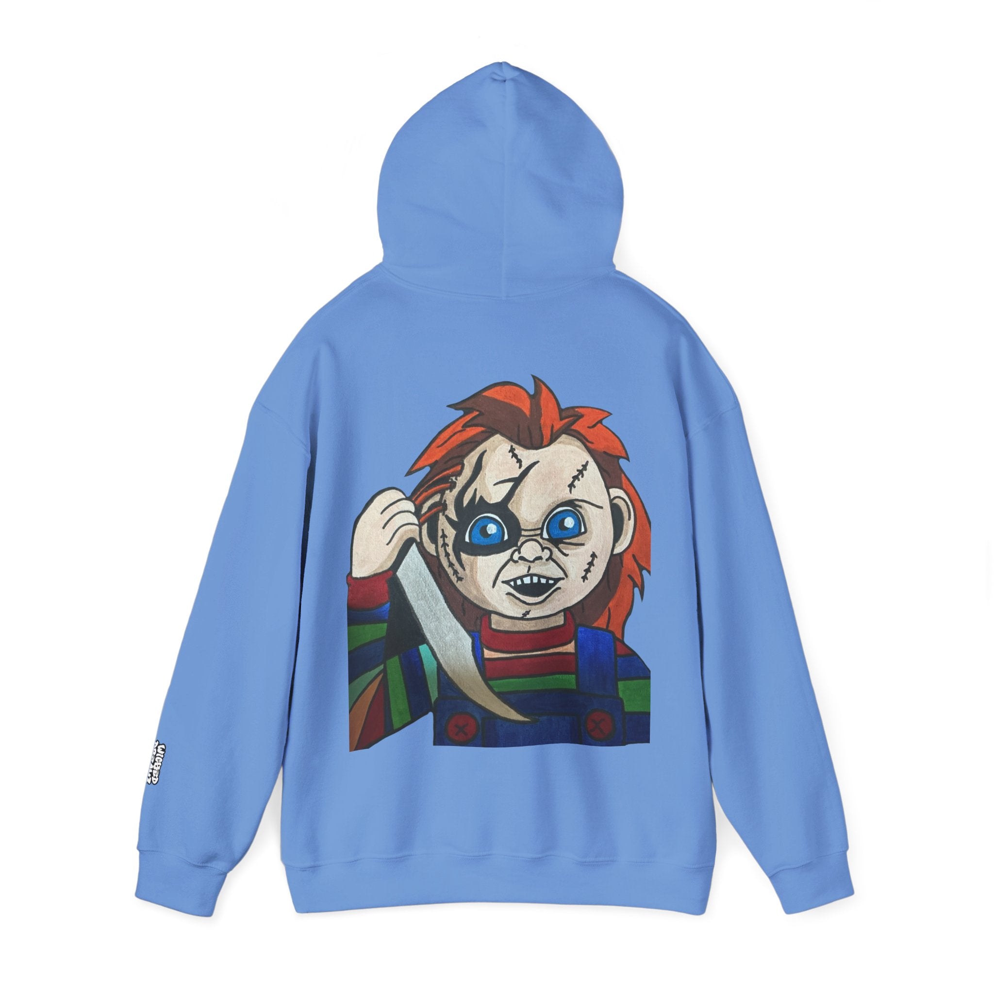 Chucky Graphic Hoodie, Unisex Sweatshirt, Horror Movie Apparel, Gift for Horror Fans, Spooky Season Fashion
