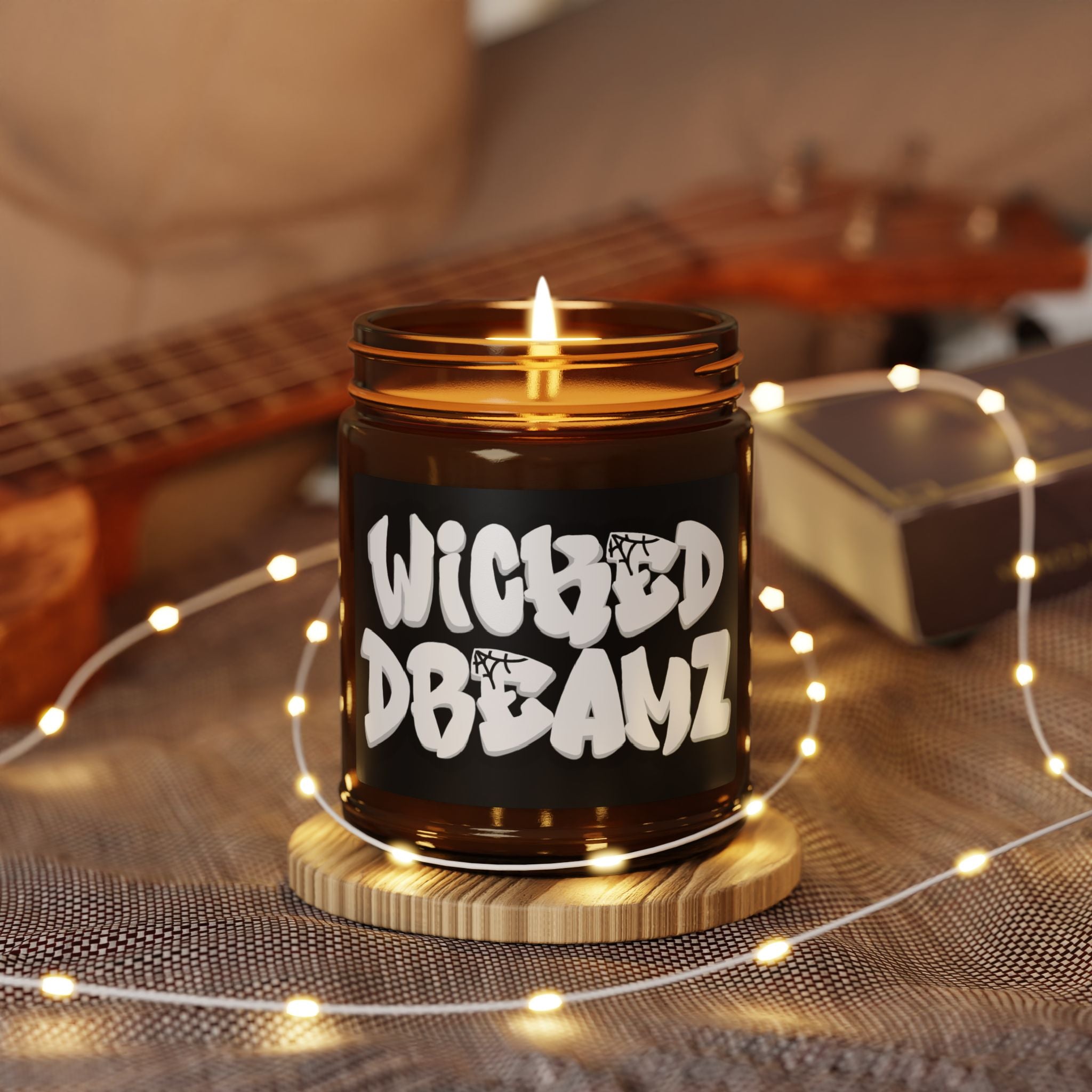 Wicked Dreams Scented Soy Candle - Relaxing Home Decor, Gift for Her, Aromatherapy, Birthday, Self-Care, Ambient Lighting, Black Jar