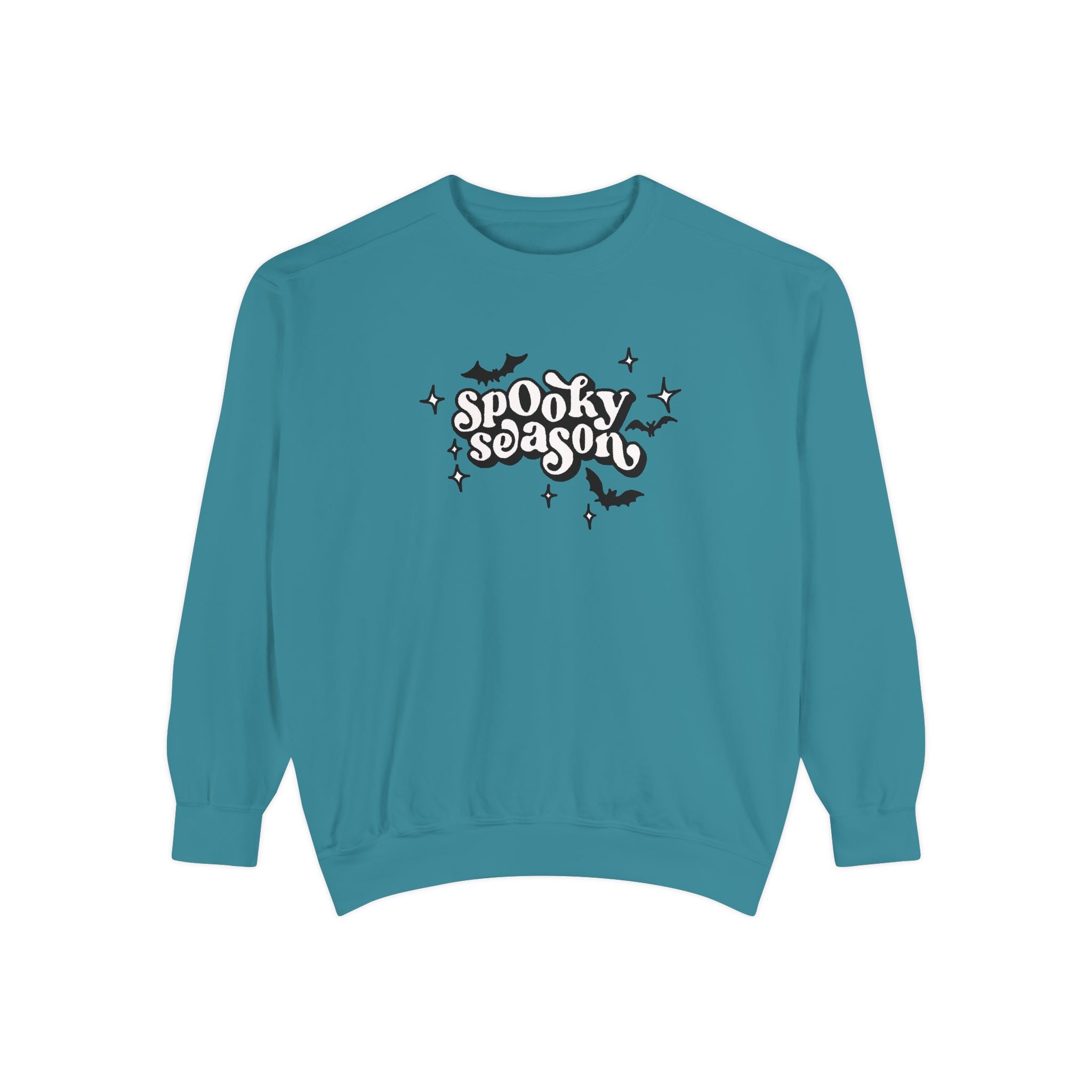 Spooky Season Sweatshirt - Unisex Garment-Dyed, Halloween Apparel, Cozy Fall Fashion, Wicked DBBAMZ Design, Perfect for October Celebrations